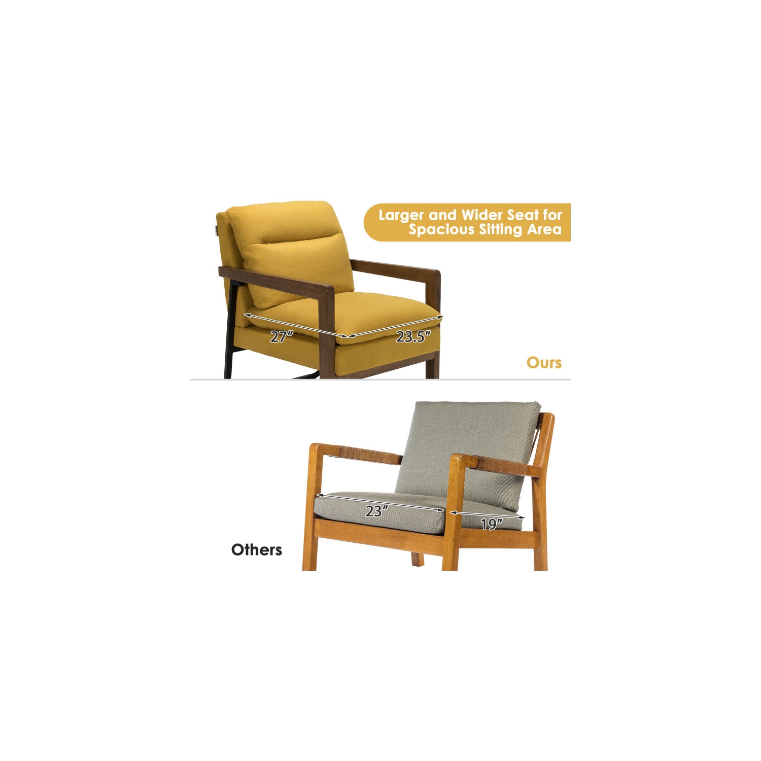 Canapé-lit simple avec coussins très épais – Fauteuil d'appoint confortable pour le salon ou la chambre à coucher