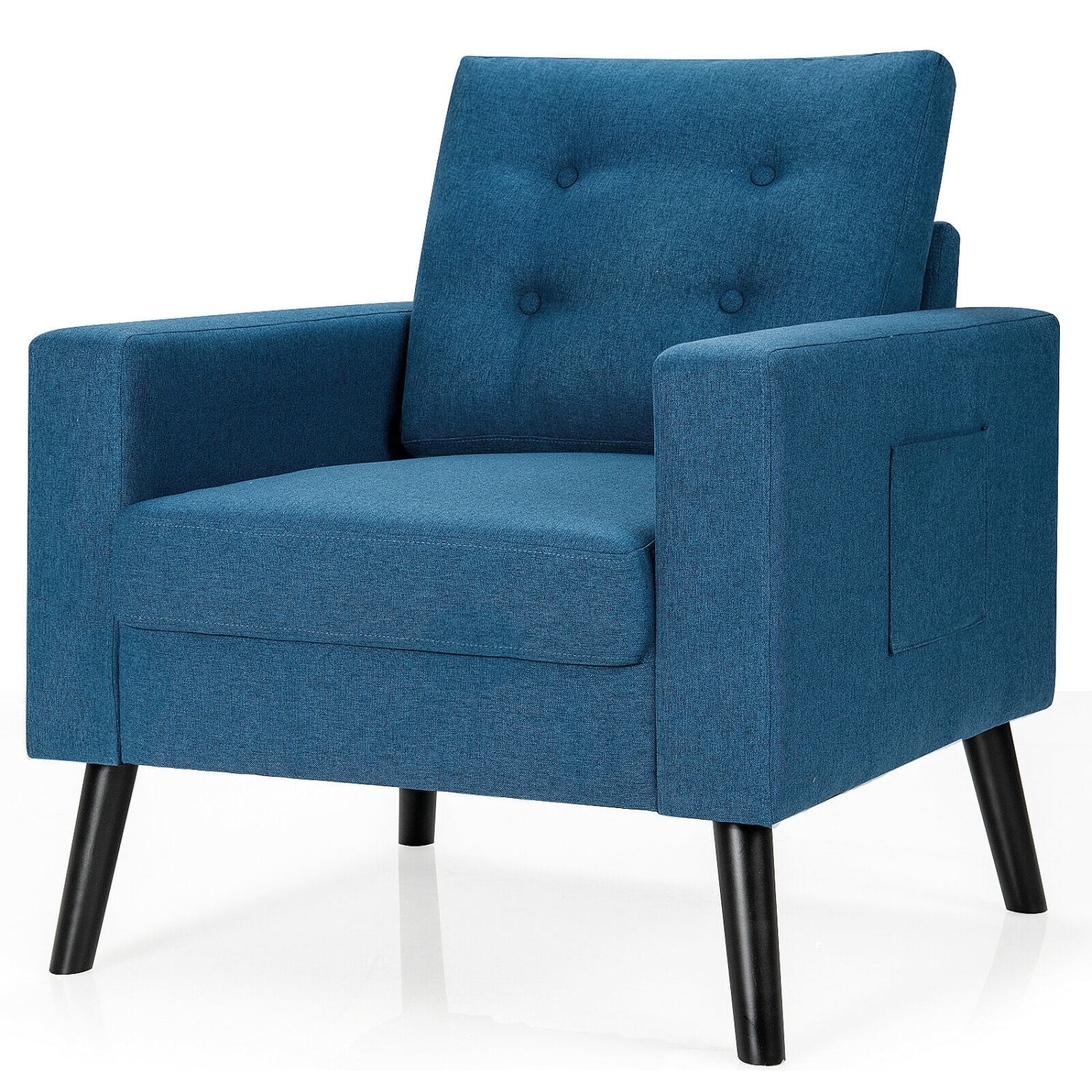 Modern Tufted Accent Chair with Sturdy Rubber Wood Legs for Living Room
