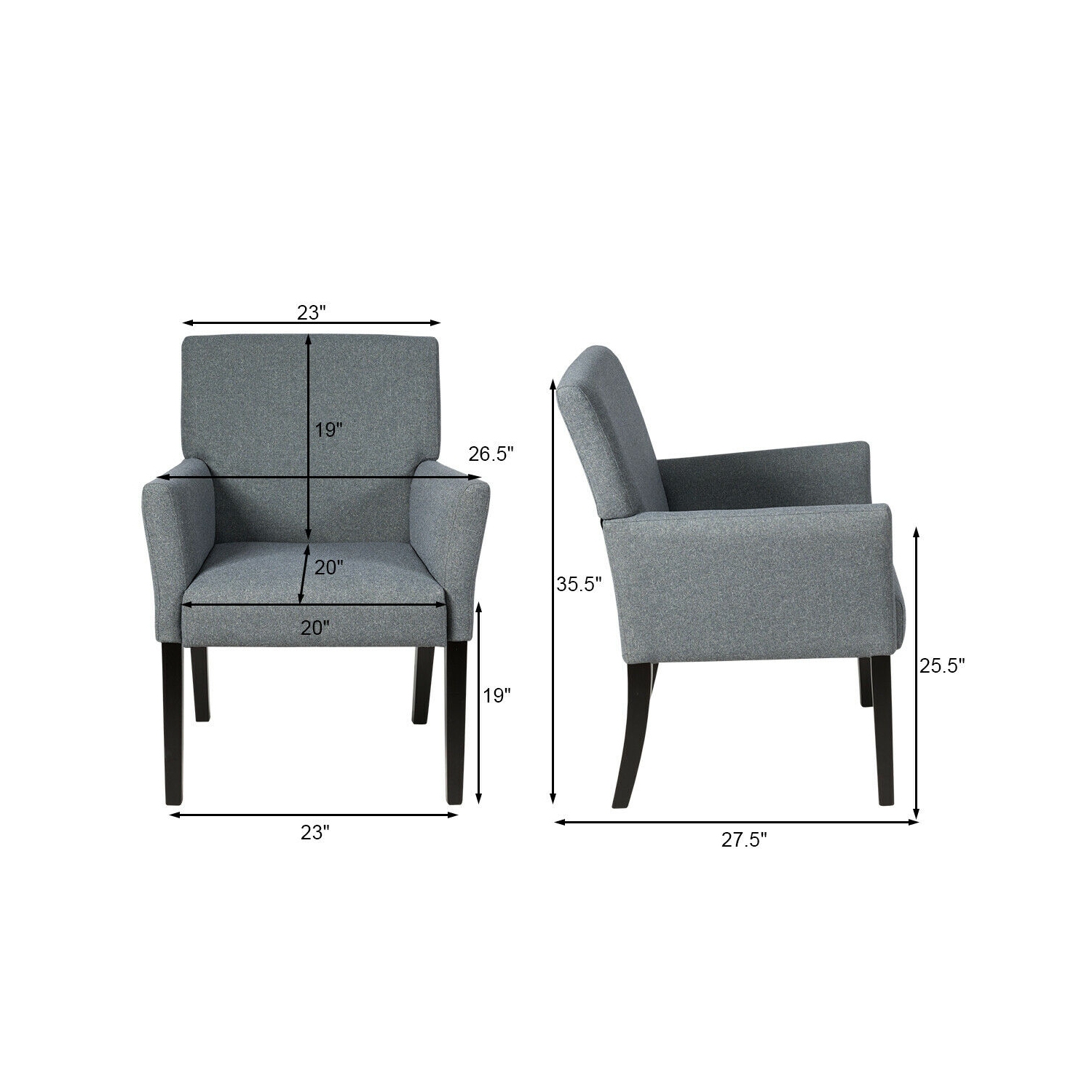 Comfortable Reception Chair with Arms for Guest or Waiting Room Seating