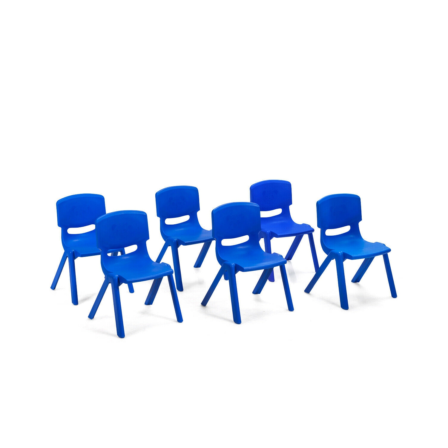Paquet de 6 chaises empilables en plastique pour enfants - Bleu