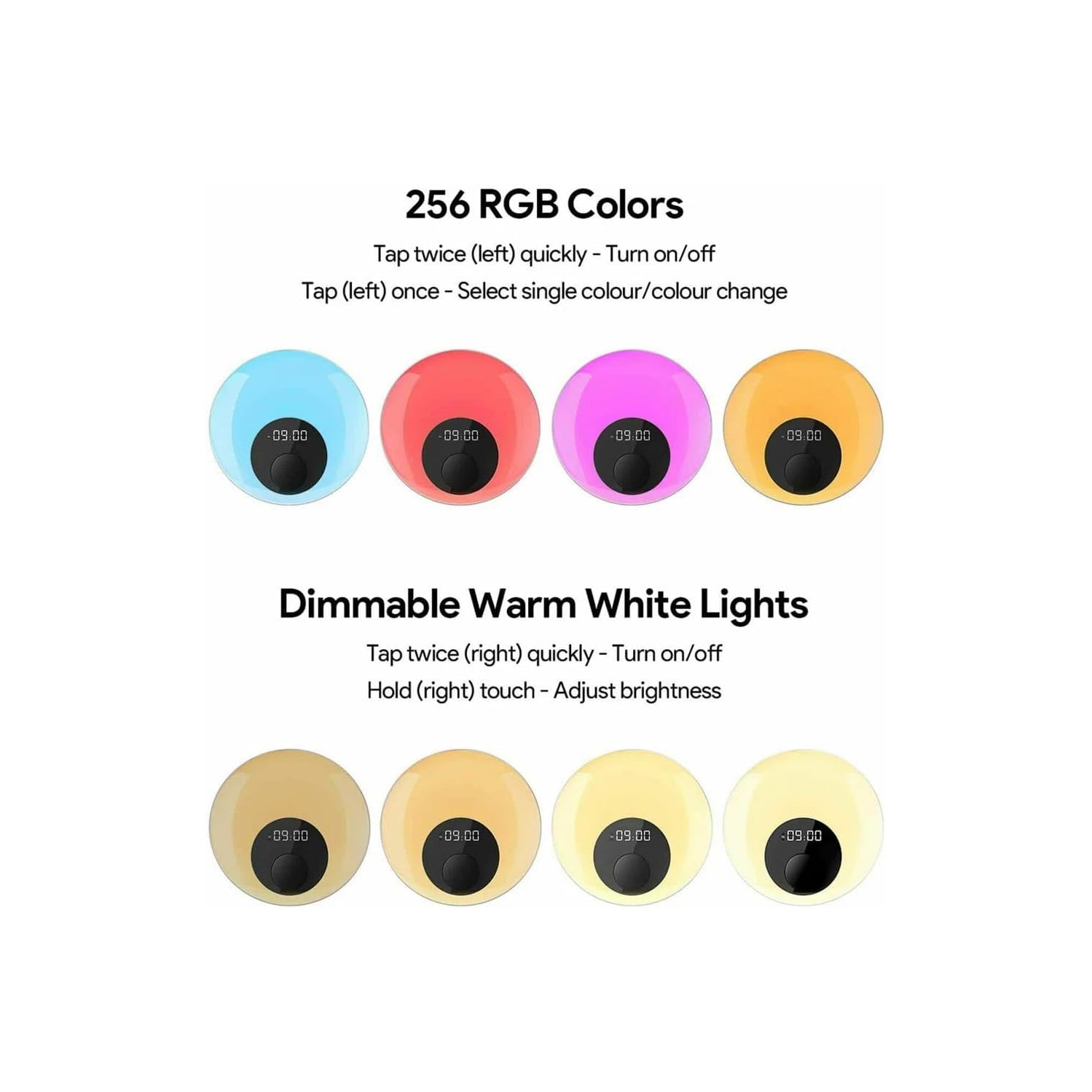 Nouveauté : Lampe de table à bruit blanc de poche avec bouton, fiche américaine