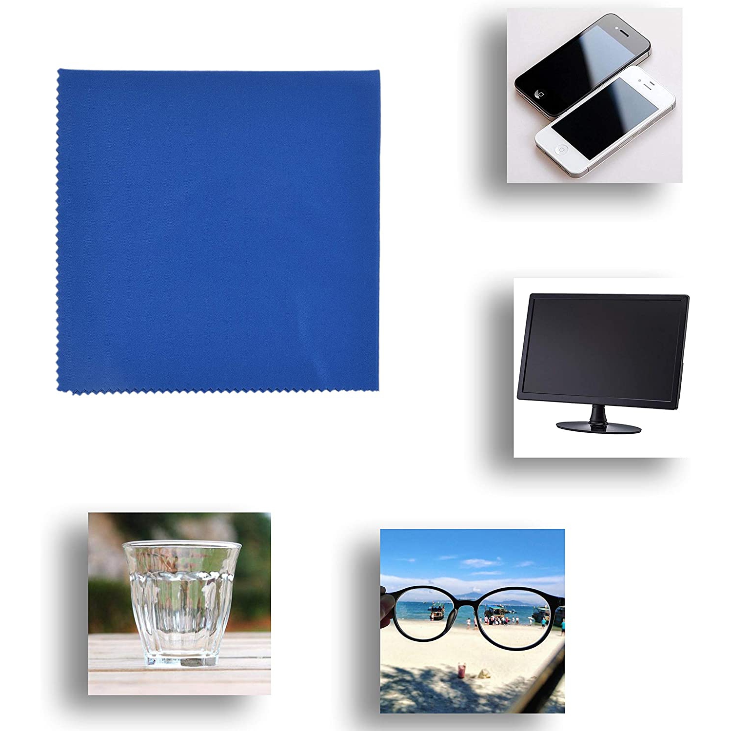 Dolaer Kare & Kind 5X Microfiber Cleaning Cloths - 8 x 8 inches - for Cleaning Glasses, Eyeglasses, Camera Lens, iPad, Tablet, Smartphone, Laptop,