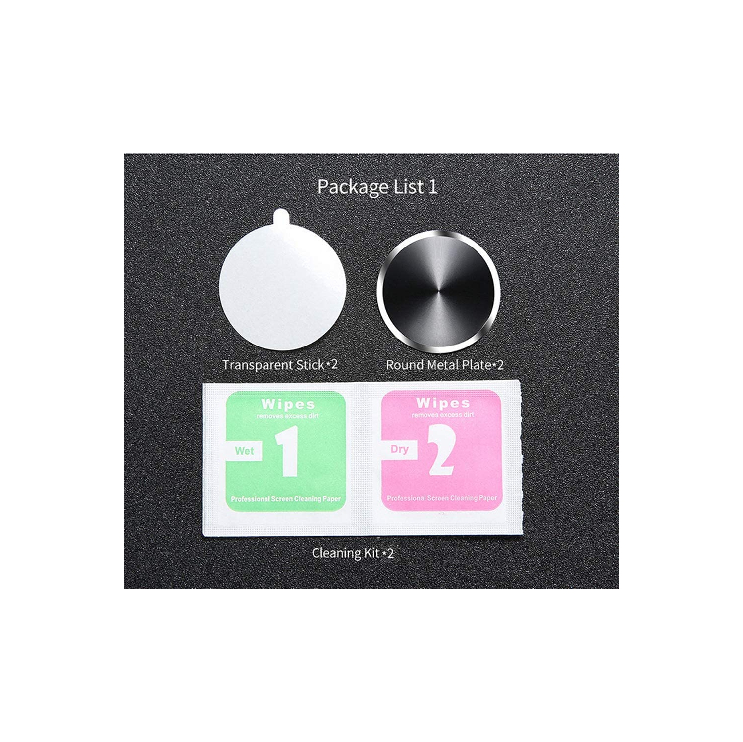 Plaque de montage en métal, paquet de 2 disques métalliques universels élégants avec adhésif 3M pour support magnétique de téléphone de voiture