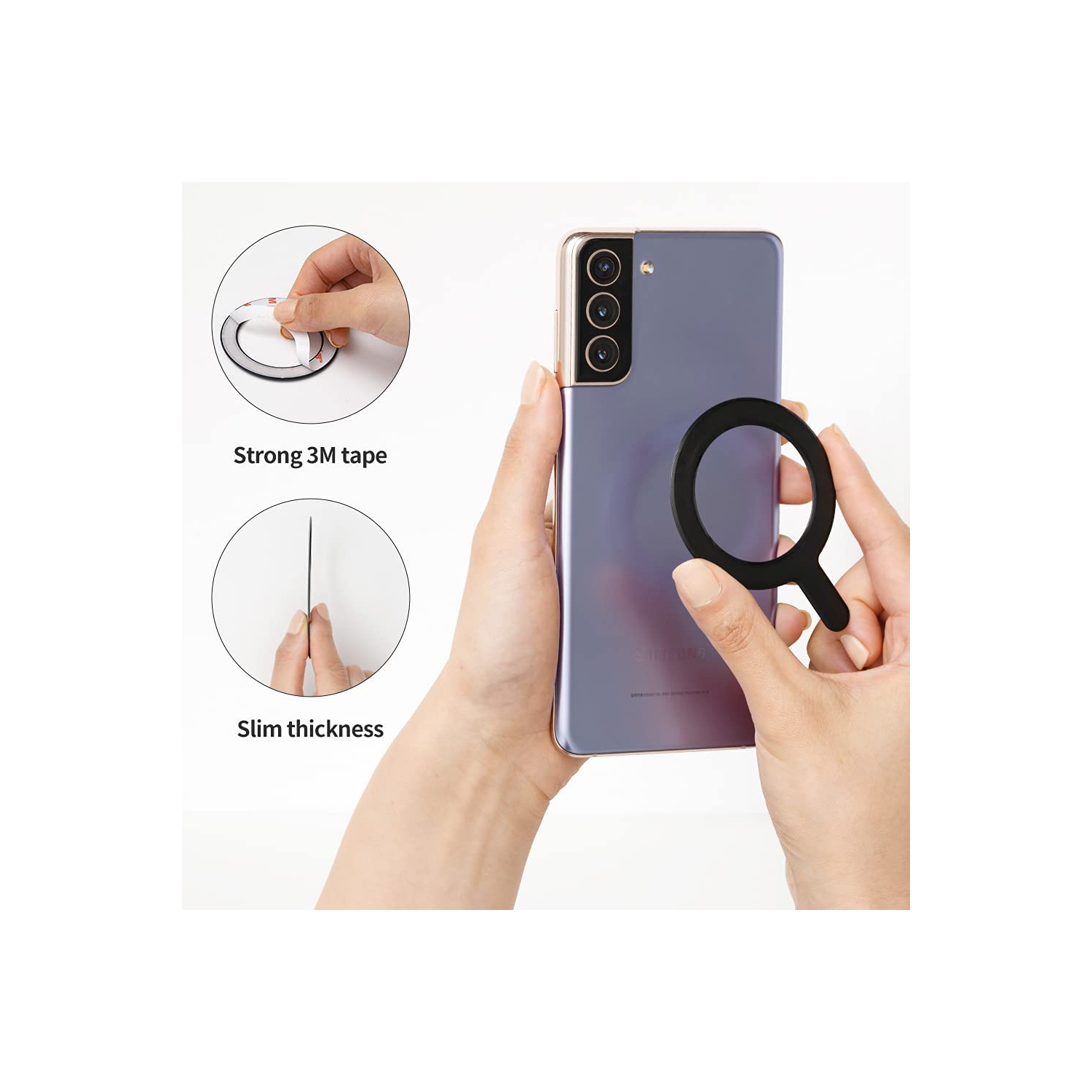 Magnetic Sticker for All Smartphones & iPhone Series, Strong Magnet Stickers for iPhone 13 Series Compatible with MagSafe Accessories and Qi Wireless