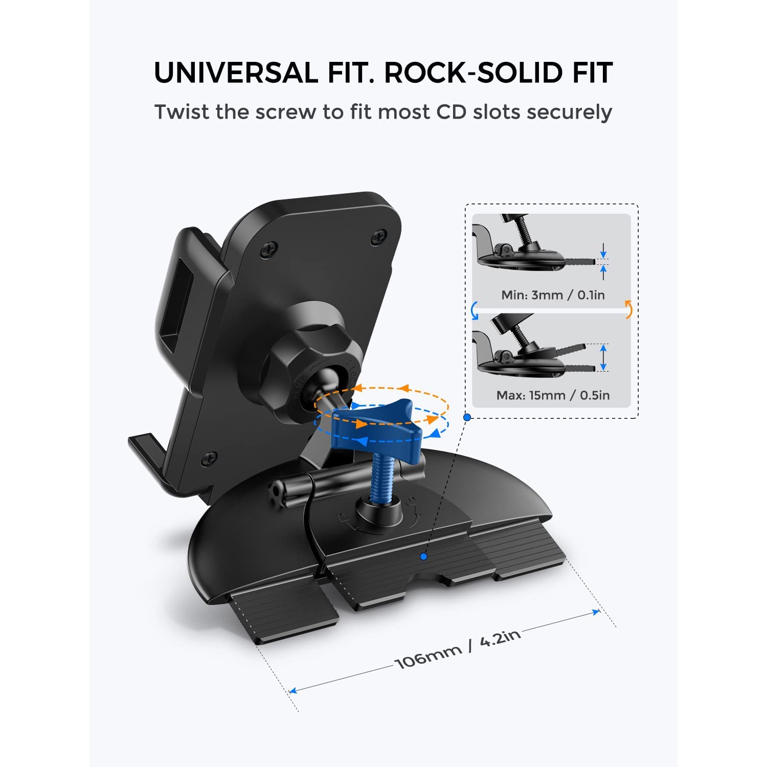 Cell Phone Holder for Car, CD Slot Car Phone Mount, One Button Release Easy Installation CD Player Car Phone Holder Mount Compatible with iPhone 13