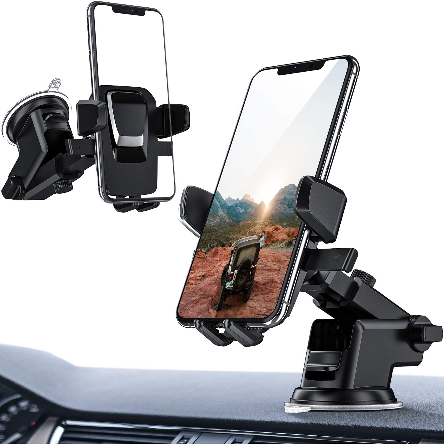Car Phone Mount, Dashboard Car Phone Holder, Washable Strong Sticky Gel Pad Fit for All Cell Phones