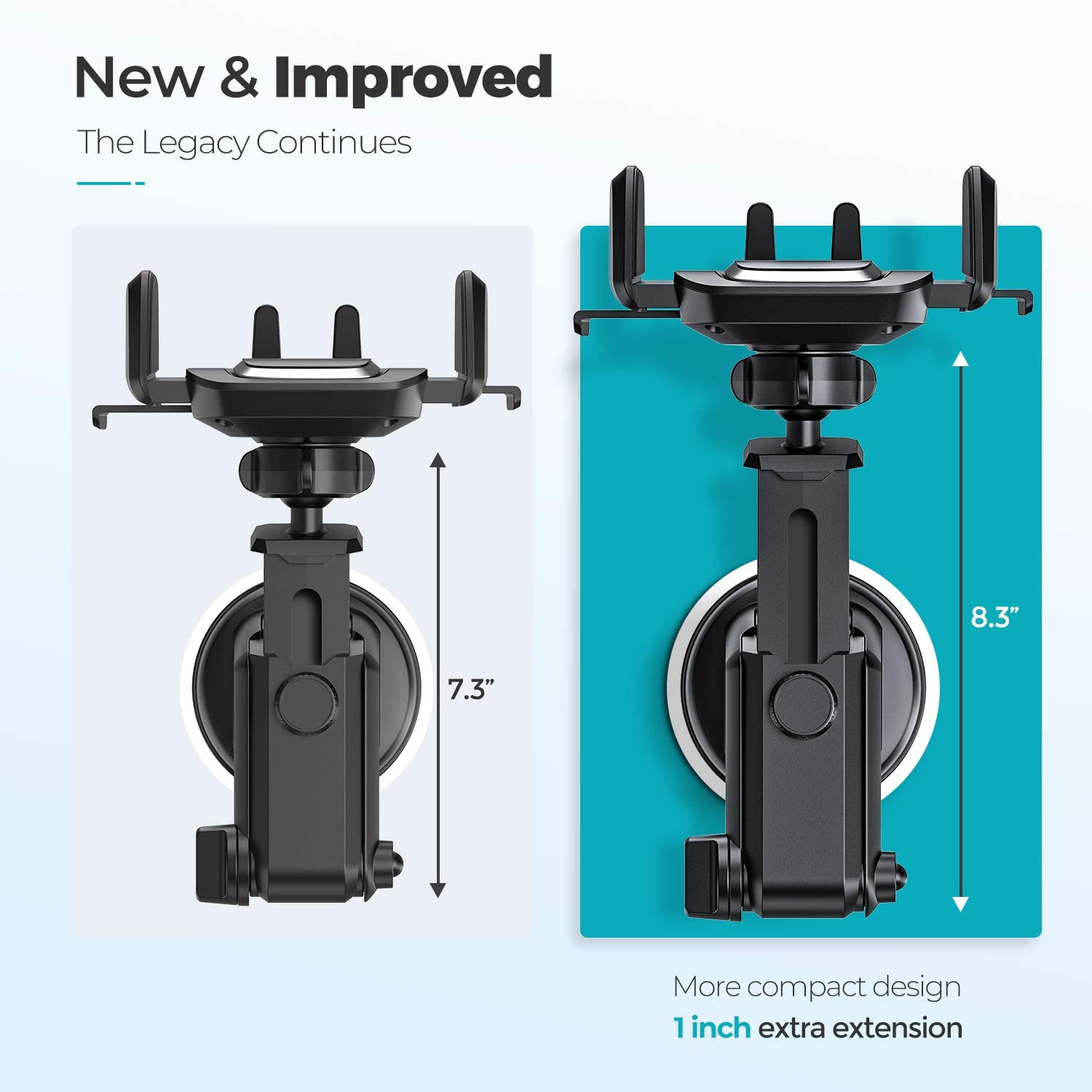 Car Phone Mount, Dashboard Car Phone Holder, Washable Strong Sticky Gel Pad Fit for All Cell Phones