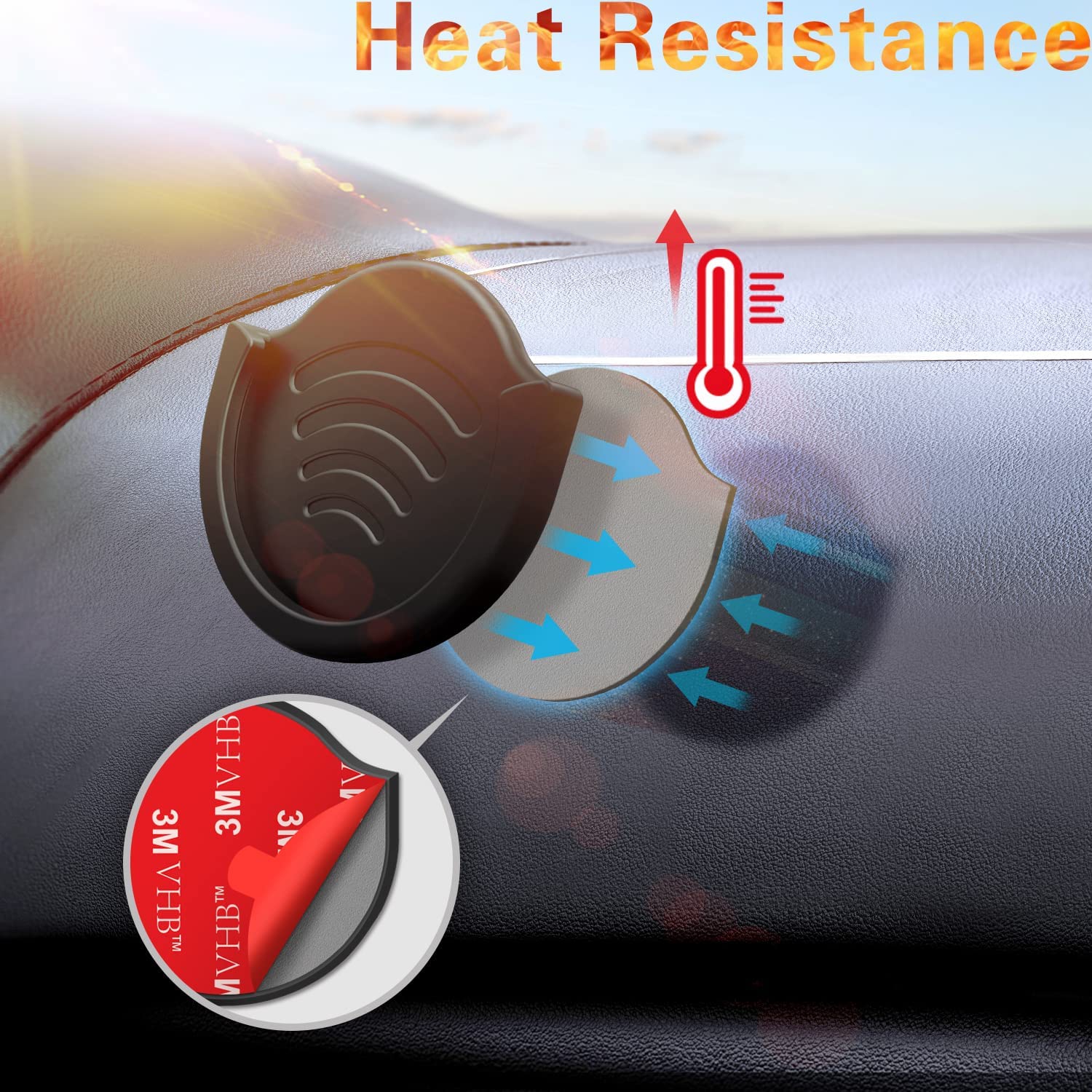 Car Grips Mount for Phone Stand, 2 Pack Car Phone Holder for Collapsible Grip / Socket Mount Users with 3M Sticky Adhesive Replacement Used on