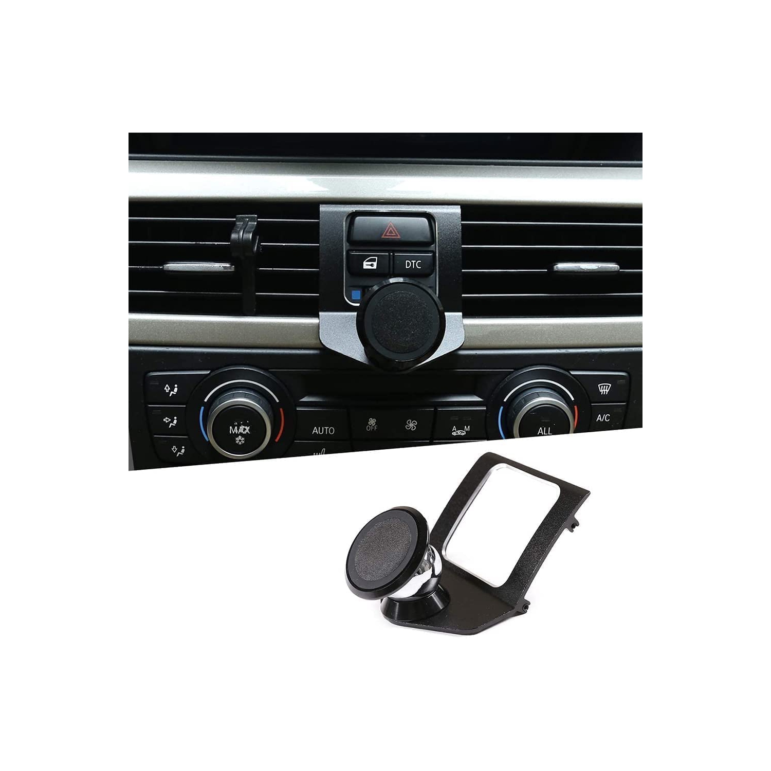 360-Degree Rotary Cell Phone Holder Mobile Phone Mount for BMW 3 Series E90 E91 E92 E93 2005-2010 2011 2012(Aluminium Alloy)