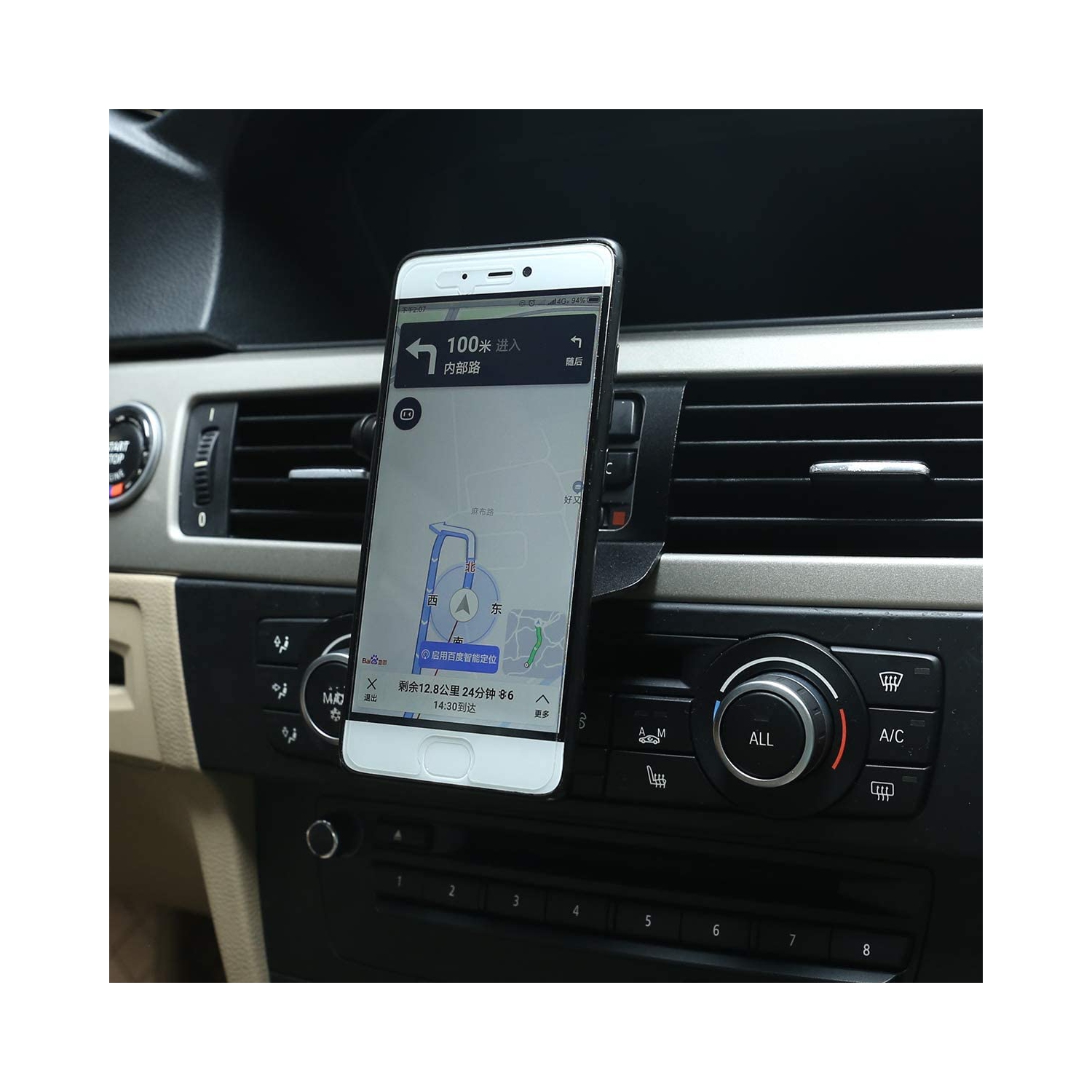 360-Degree Rotary Cell Phone Holder Mobile Phone Mount for BMW 3 Series E90 E91 E92 E93 2005-2010 2011 2012(Aluminium Alloy)