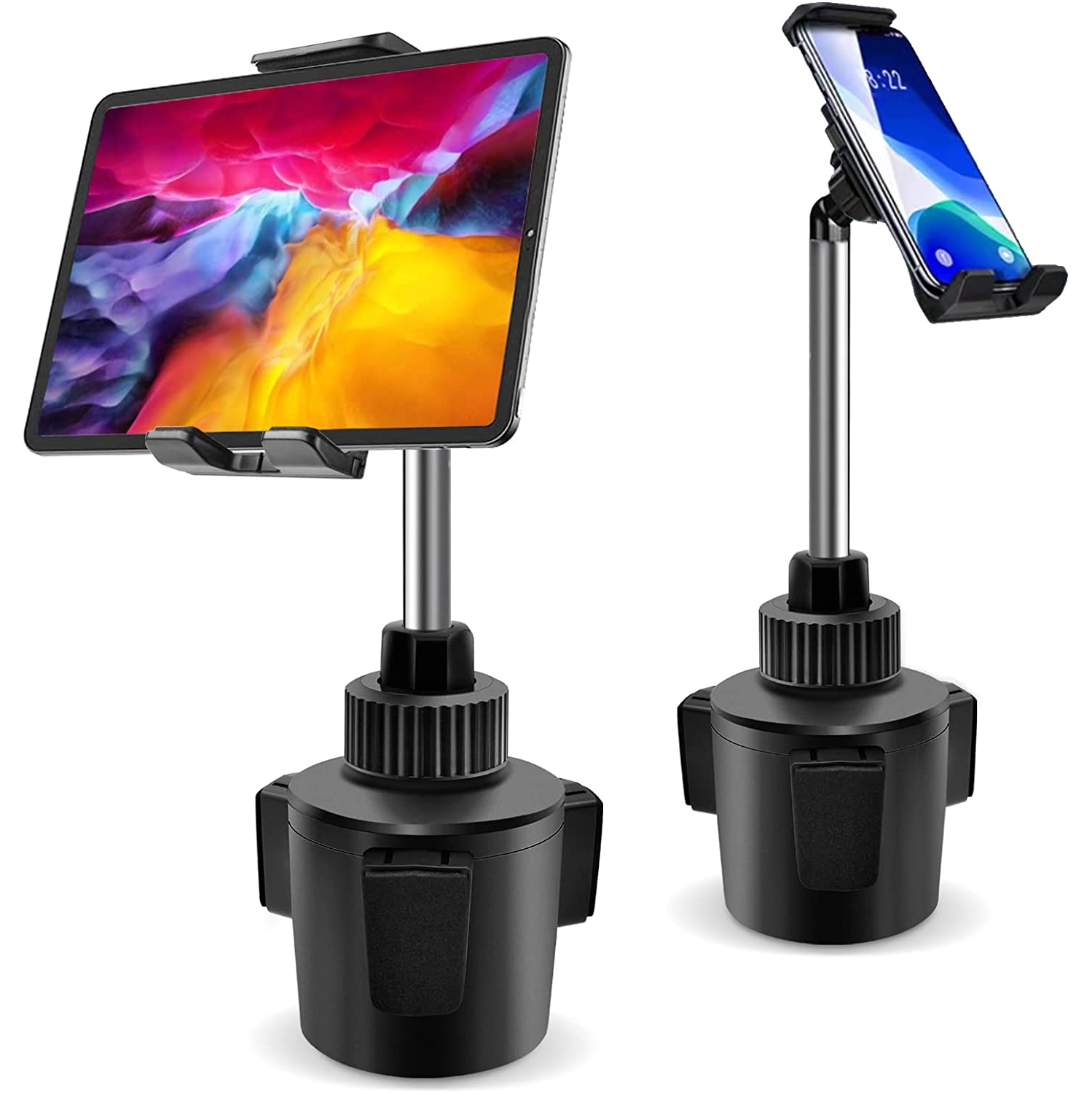 Tablet Car Mount for iPad, iPad Pro Car Holder, Cup Holder Tablet Mount for Car Truck Vehicle Heavy Duty Car Cradle Stand with Extendable Neck for iPad Air Mini Pro Kindle Samsung