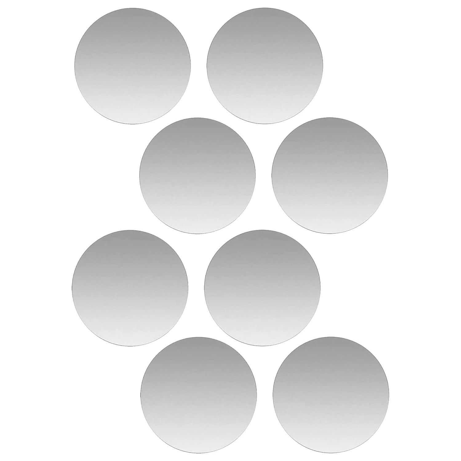 Cell Phone Metal Plates for Magnetic Car Mount, Wall, Phone Holder. Replacement Set of 8 Silver Round Iron Discs for Magnet Mount. 3M Adhesive Thin Steel Phone Case Back Magn