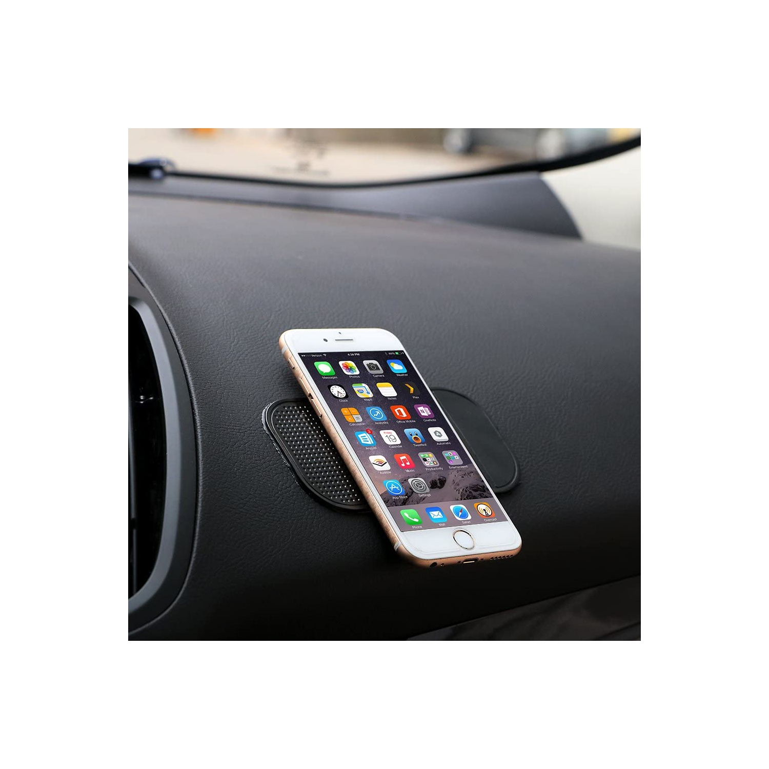 Car Dashboard Non Slip Mat, 5-Pack Anti-Slide Sticky Extra-Thick Dash Pad for Radar Detector, Cell Phone, Keys, Glass, Mirrors, Metal, GPS, Coins