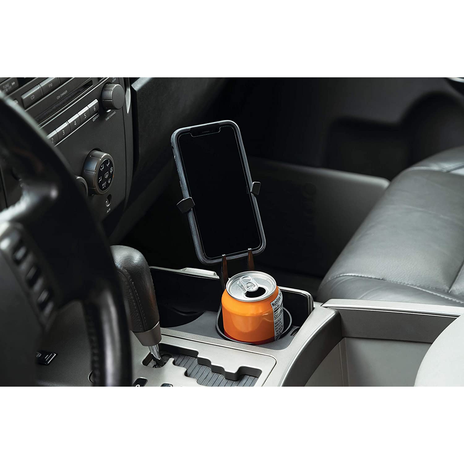 6474 Free-Flex Cup and Cell Phone Device Holder: Mounts in Cars, Trucks, Vans, UTVs with Flexible Arms Securing Various Phones/Cases, Black