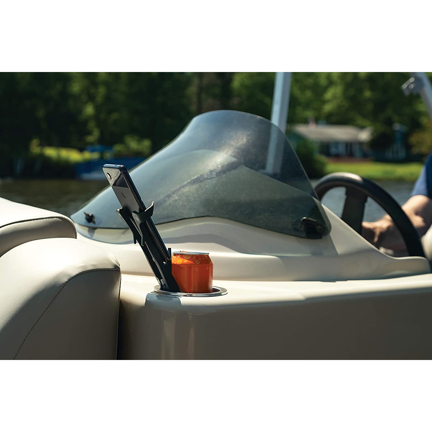 6474 Free-Flex Cup and Cell Phone Device Holder: Mounts in Cars, Trucks, Vans, UTVs with Flexible Arms Securing Various Phones/Cases, Black