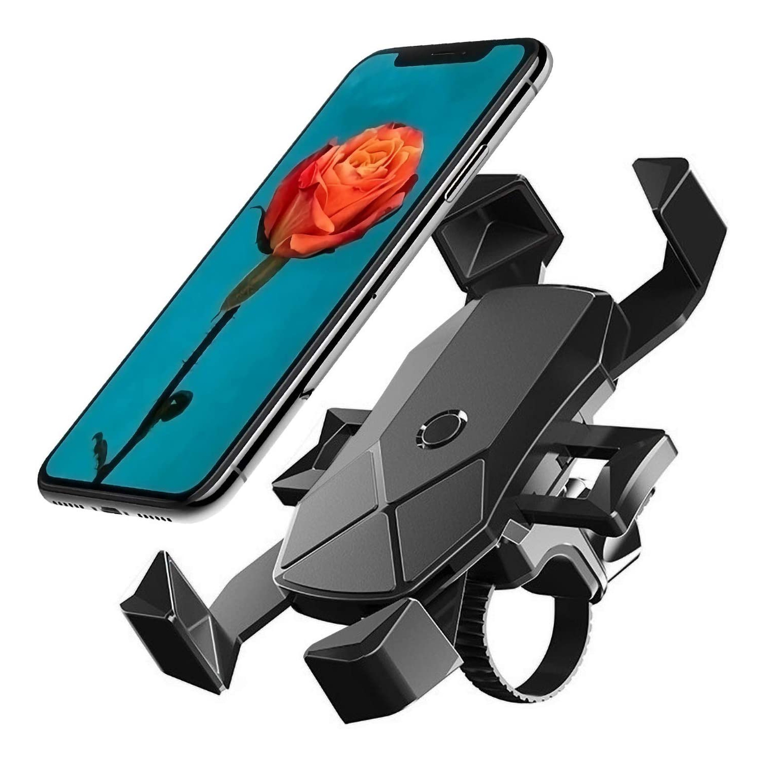 Bike Phone Mount Motorcycle 360° Rotation Bicycle Cell Phone Holder Compatible with iPhone 11/11 Pro Max/XR/X/6/7/8 Plus, Samsung Galaxy Note 10 Plus/S20 Ultra/S10, 4.7 to