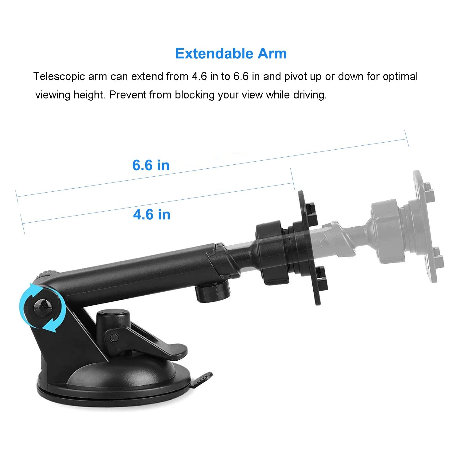 Phone Holder for Car, 2 in 1 Car Tablet Mount, Windshield Cell Phone Car Holder Stand for GPS/Samsung Galaxy/iPad Pro/Air, iPad/iPad Mini/iPhone