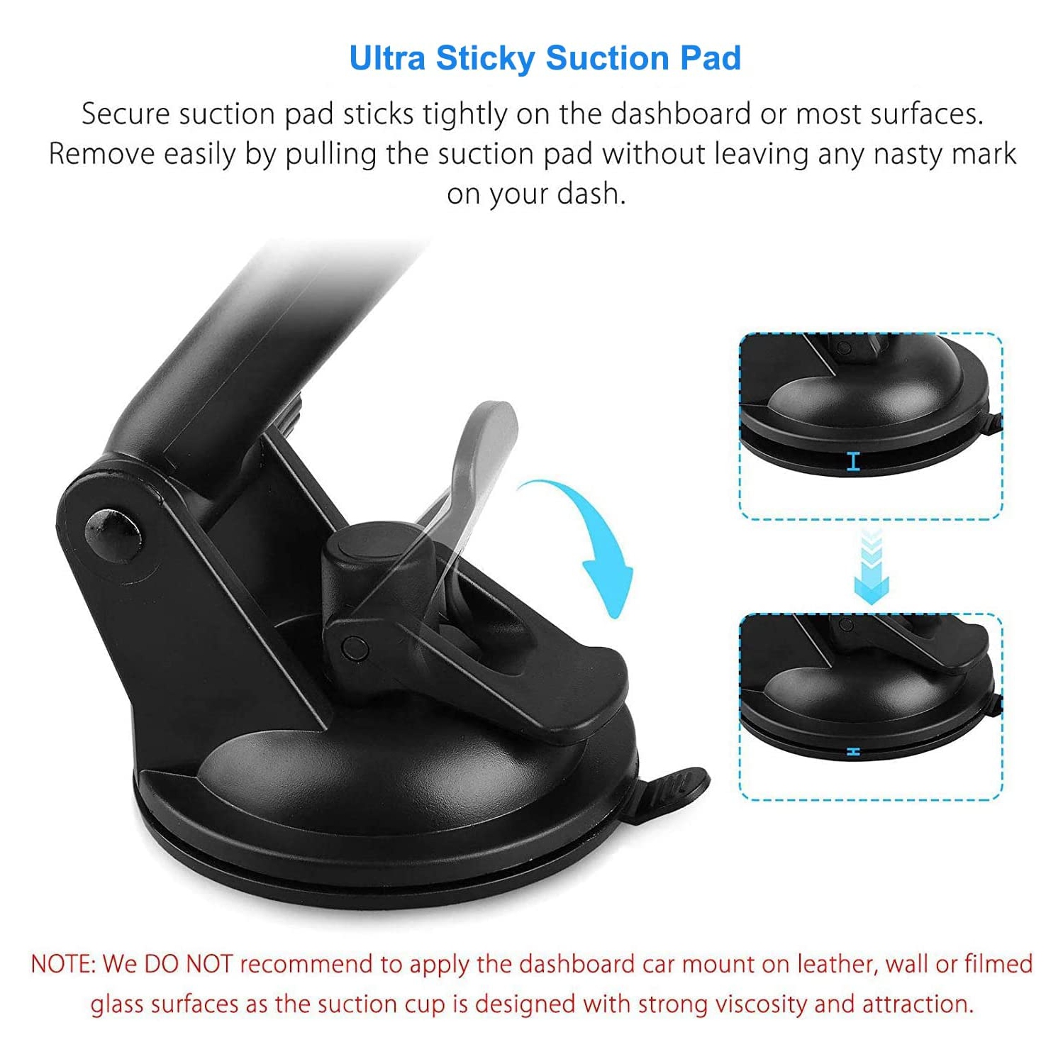 Phone Holder for Car, 2 in 1 Car Tablet Mount, Windshield Cell Phone Car Holder Stand for GPS/Samsung Galaxy/iPad Pro/Air, iPad/iPad Mini/iPhone