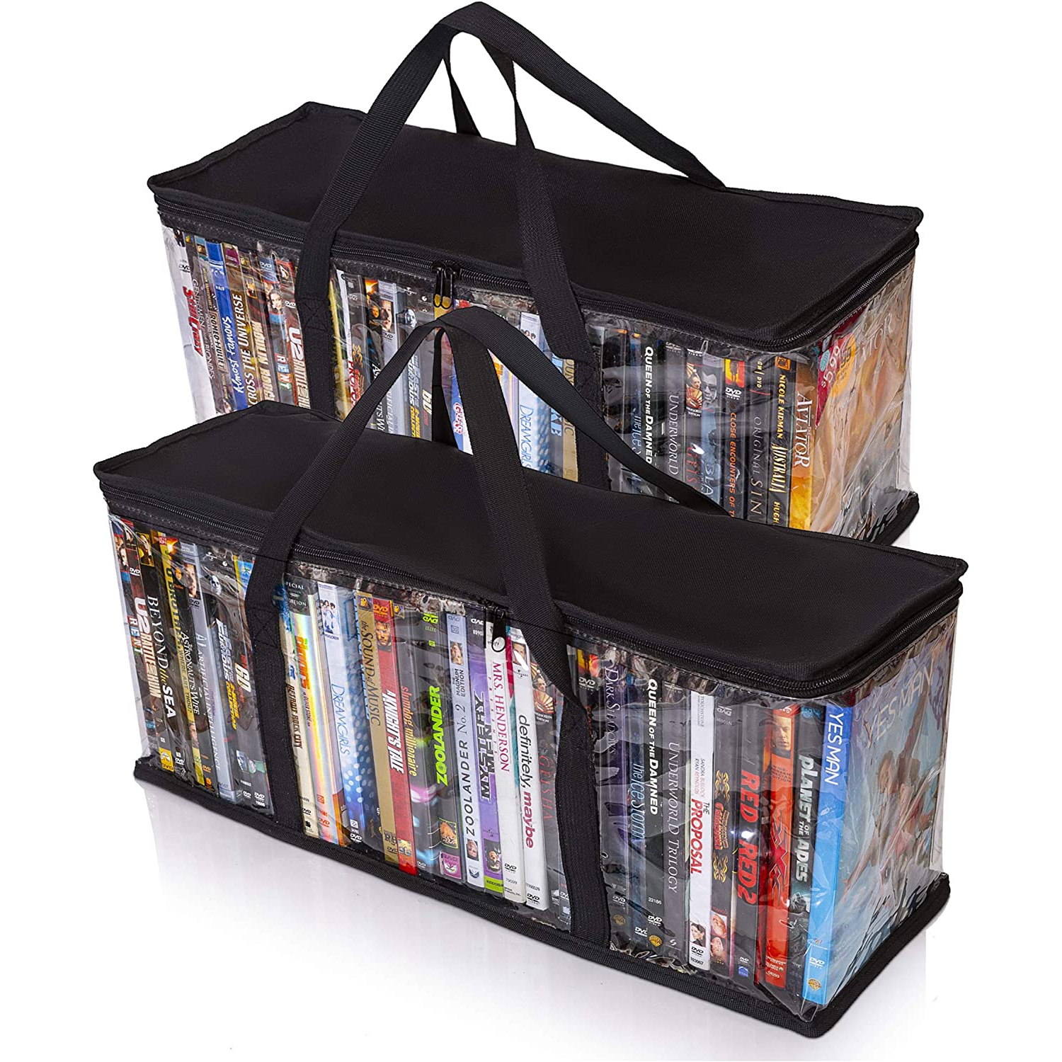 Home DVD Storage Bags (2-Pack) Holds 80 Total Movies or Video Games, Blu-ray, Convenient Travel Case for Media Stackable, Easy to Carry