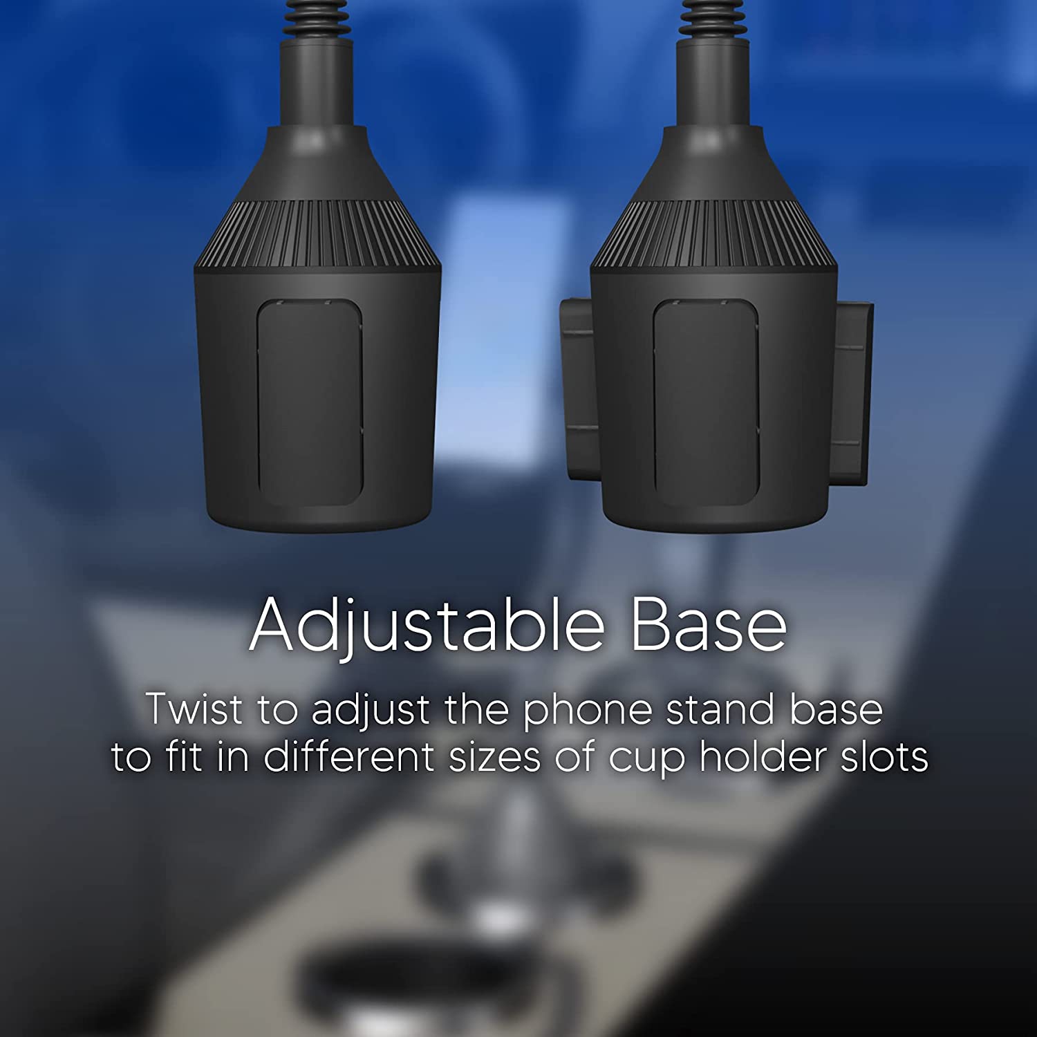 Cupholder Phone Holder for Automobile, Truck - Adjustable Base Flexible 8' Gooseneck Car Cell Phone Holder Cup Mount