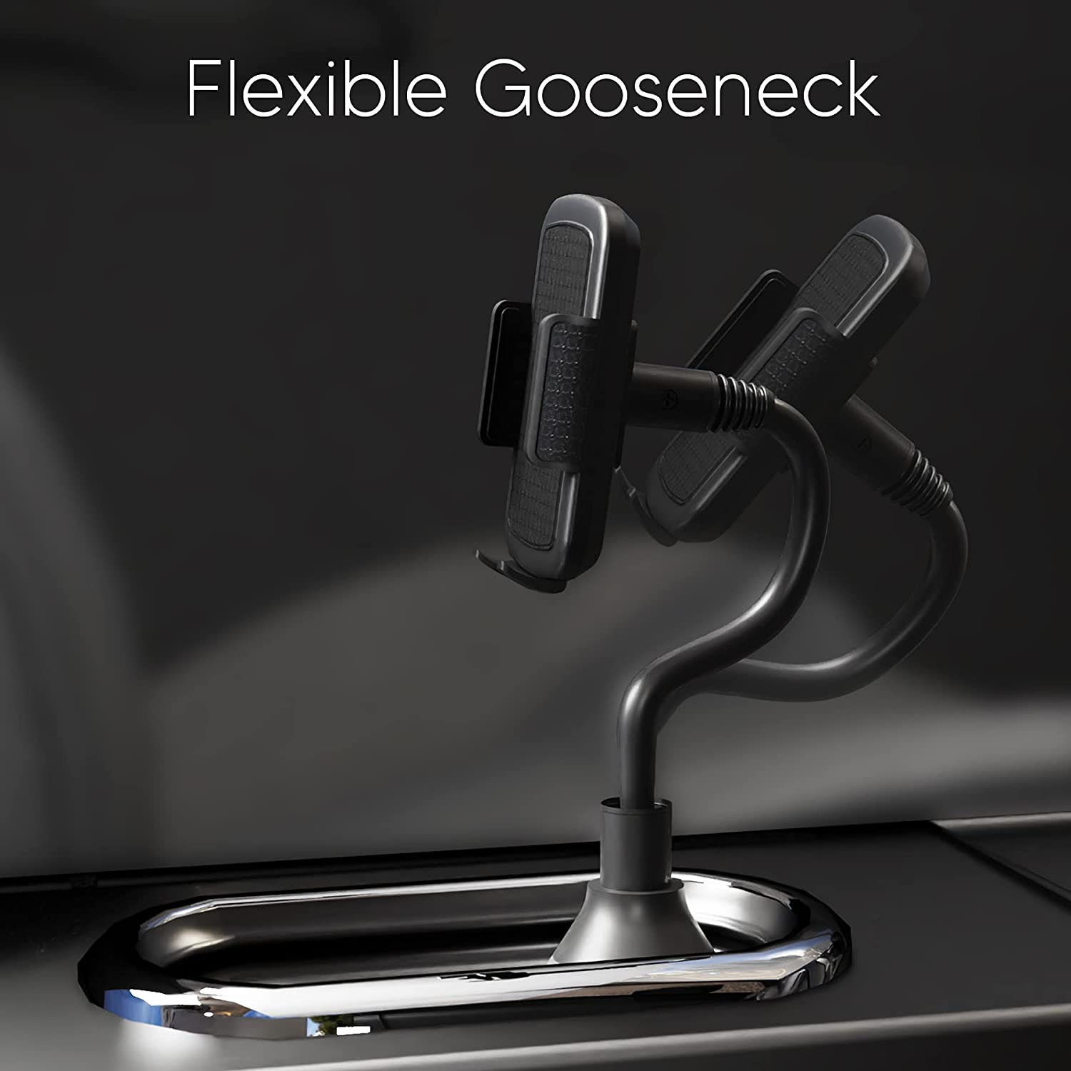 Cupholder Phone Holder for Automobile, Truck - Adjustable Base Flexible 8' Gooseneck Car Cell Phone Holder Cup Mount