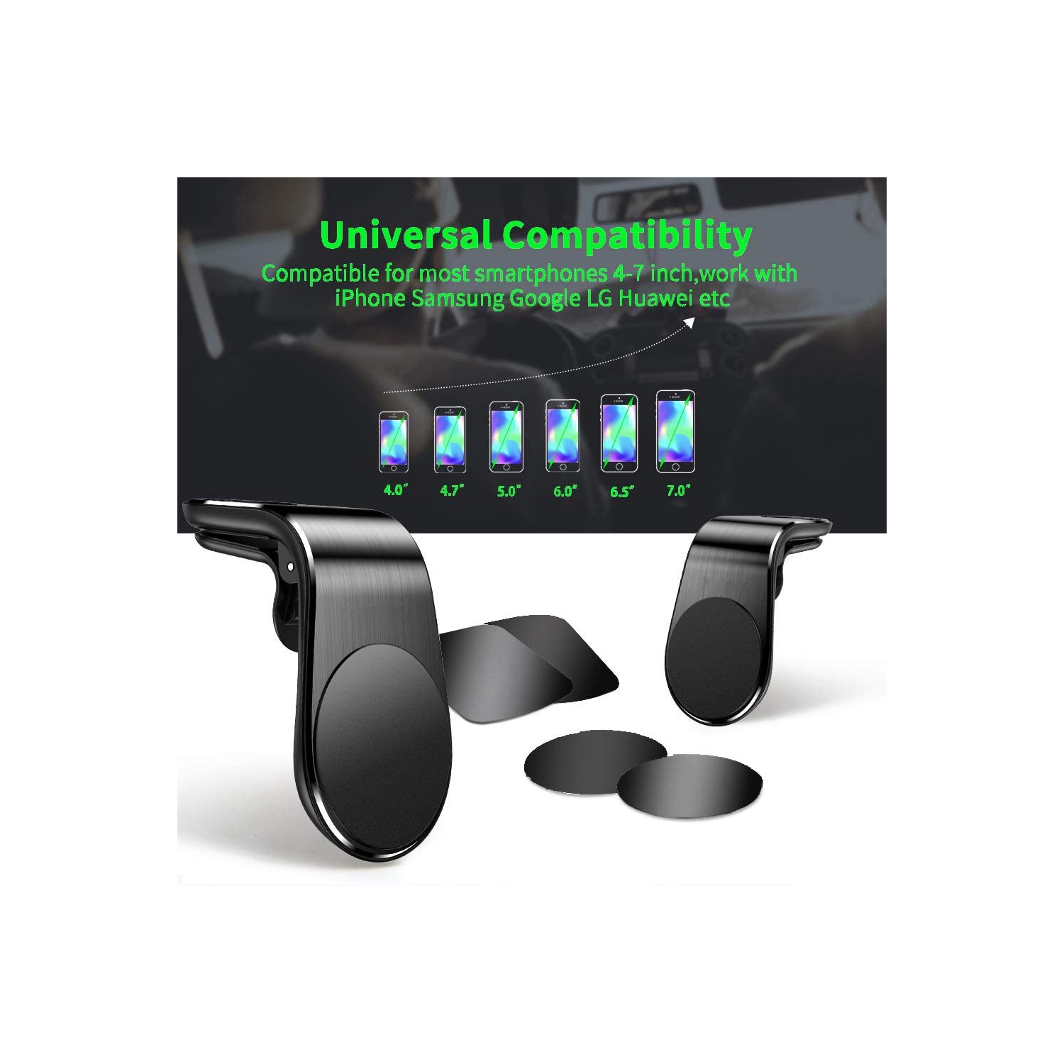 Magnetic Car Mount, Car Vent Mount Air Vent Car Mount Phone Holder 360 Degree Rotation Cell Phone Car Stand Compatible for iPhone 12 11 Pro, XS Max,