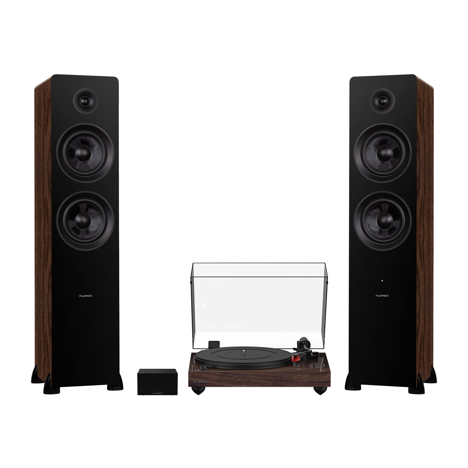 Fluance RT84 Reference High Fidelity Vinyl Turntable, PA10 Phono Preamp and Ai81 Elite Powered Floorstanding Speakers