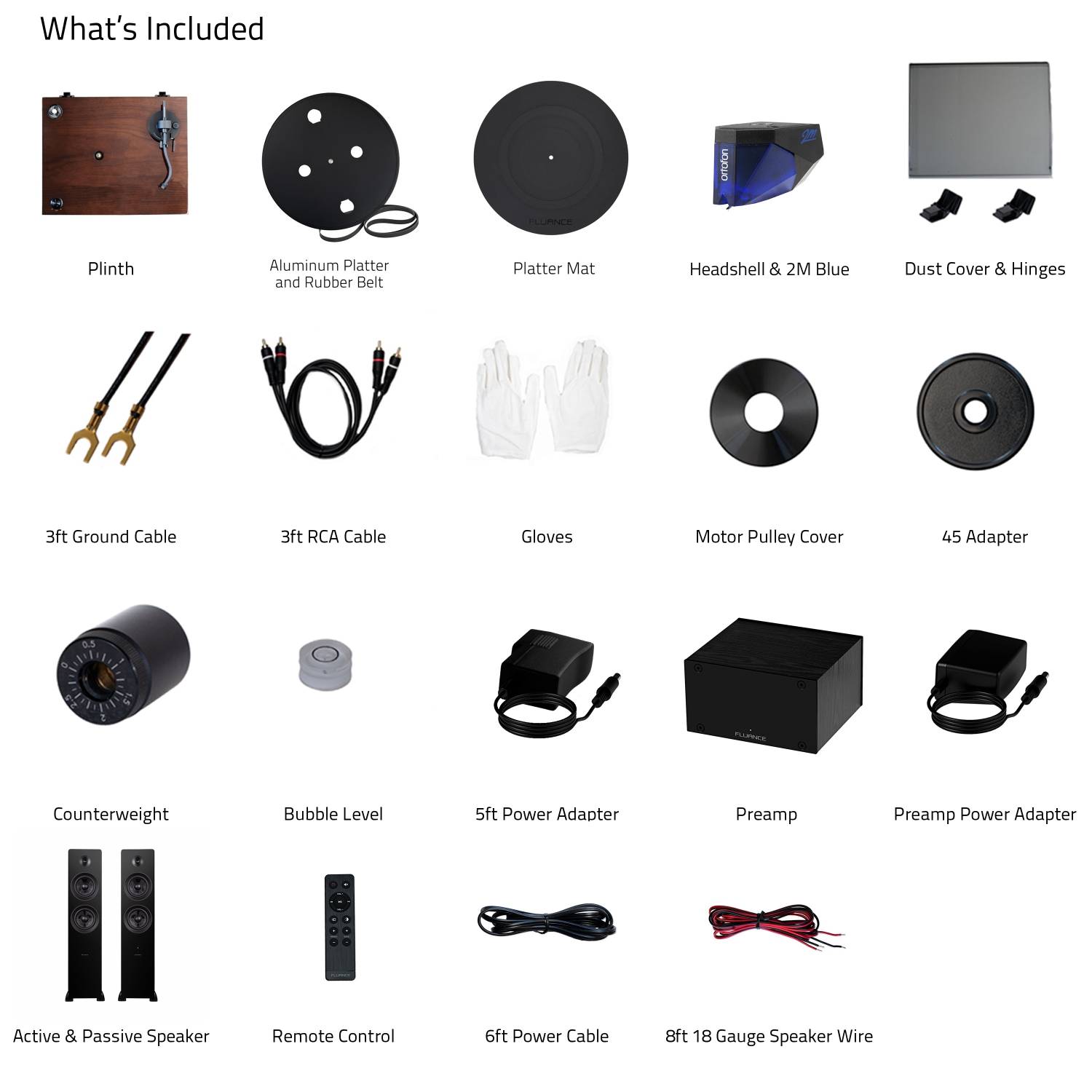 Fluance RT84 Reference High Fidelity Vinyl Turntable, PA10 Phono Preamp and Ai81 Elite Powered Floorstanding Speakers