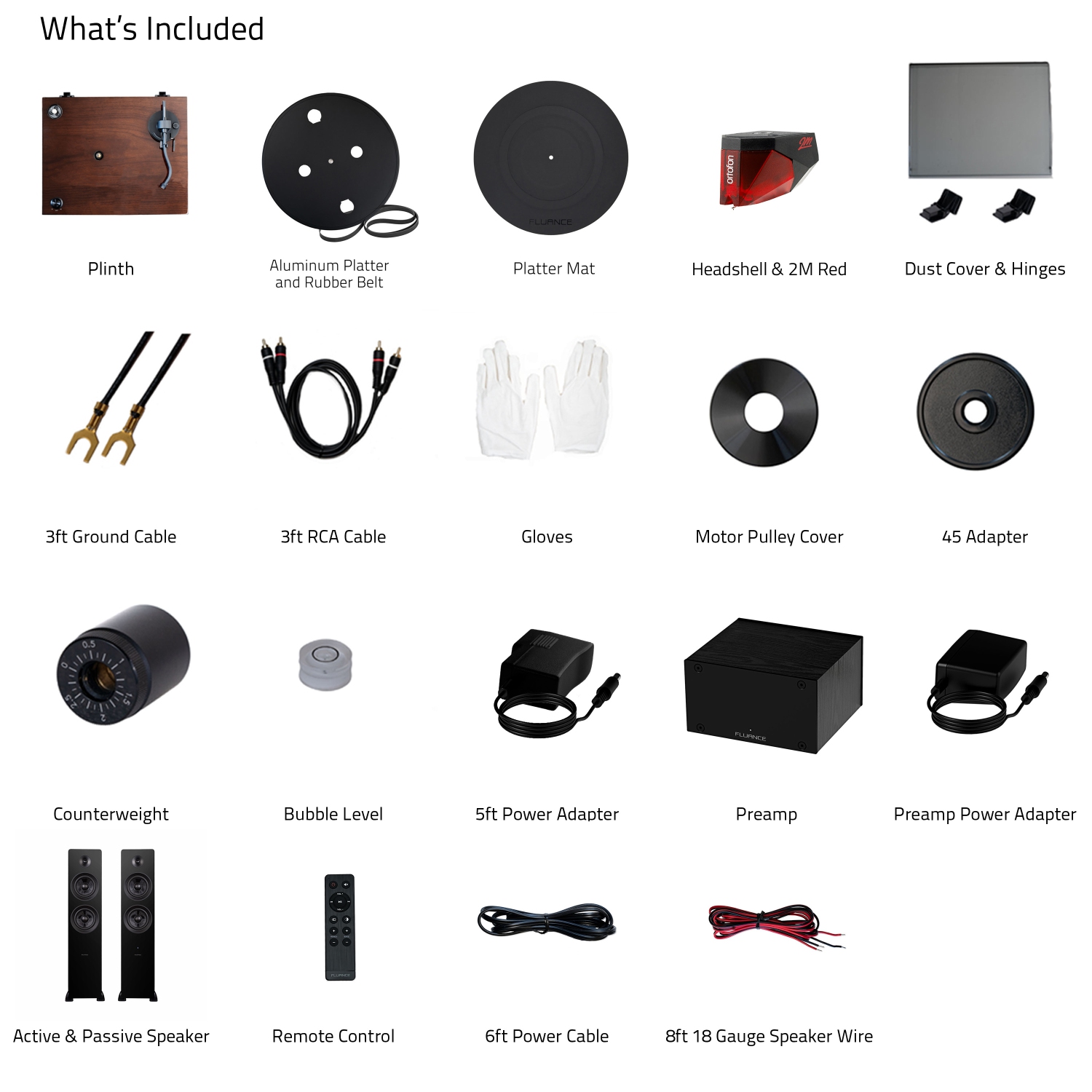 Fluance RT83 Reference High Fidelity Vinyl Turntable, PA10 Phono Preamp and Ai81 Elite Powered Floorstanding Speakers