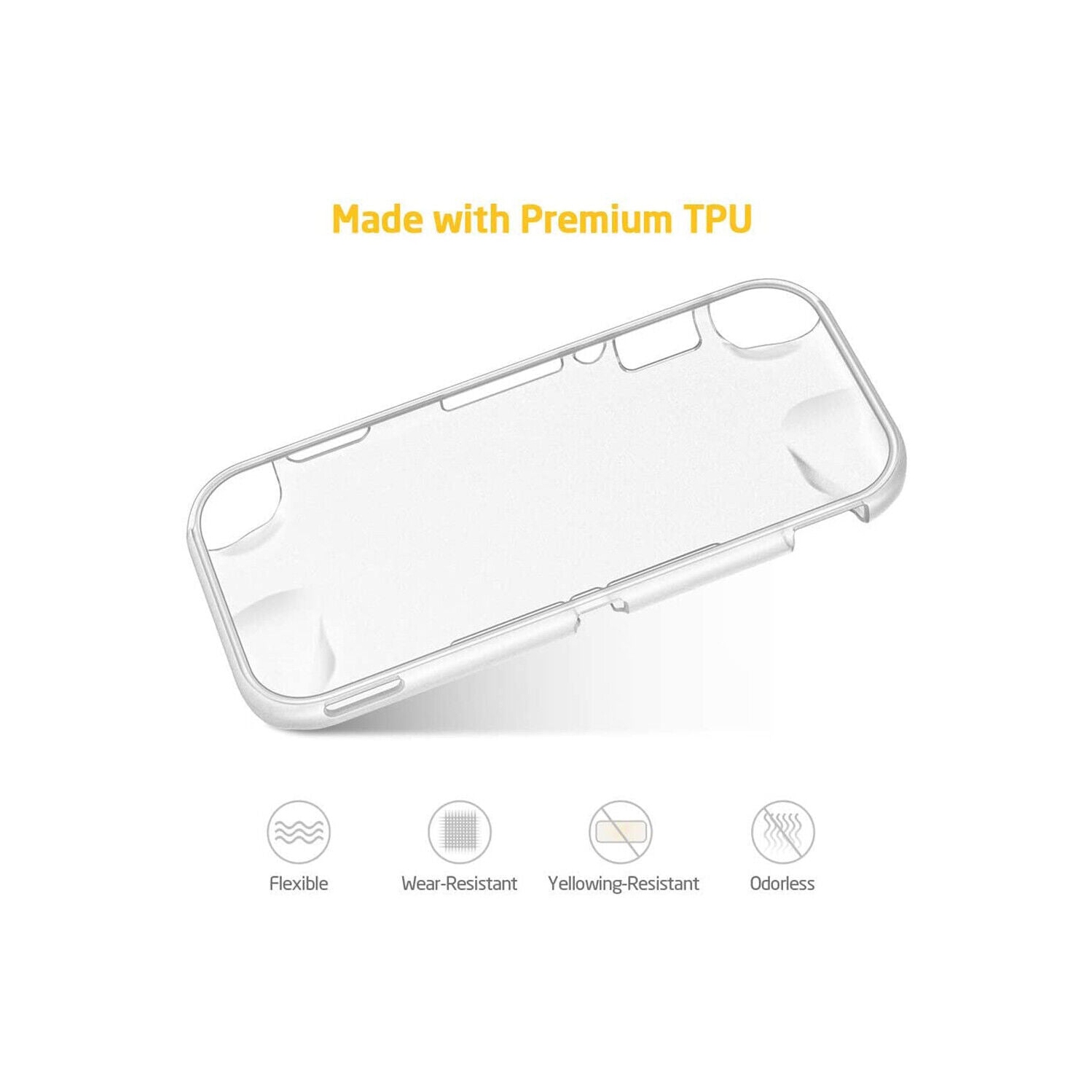 3-EN-1-[revêtement souple en TPUR + 6 capuchons antidérapants en verre trempé] pour Nintendo Switch