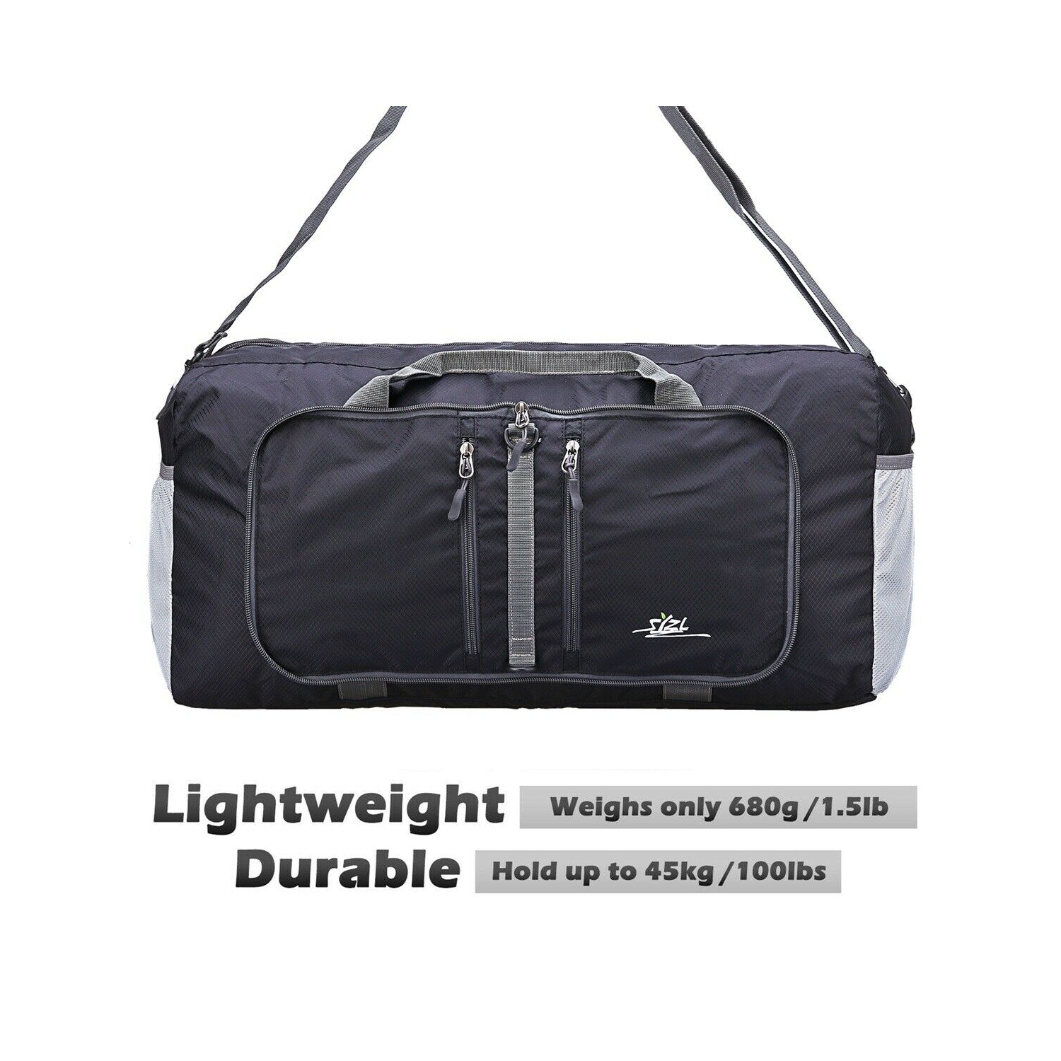 Water & Tear Resistant 40L Foldable Packable Travel Weekender Duffle Bag CA