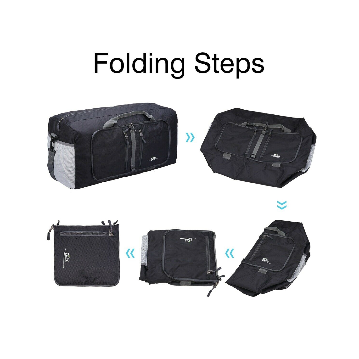 Water & Tear Resistant 40L Foldable Packable Travel Weekender Duffle Bag CA