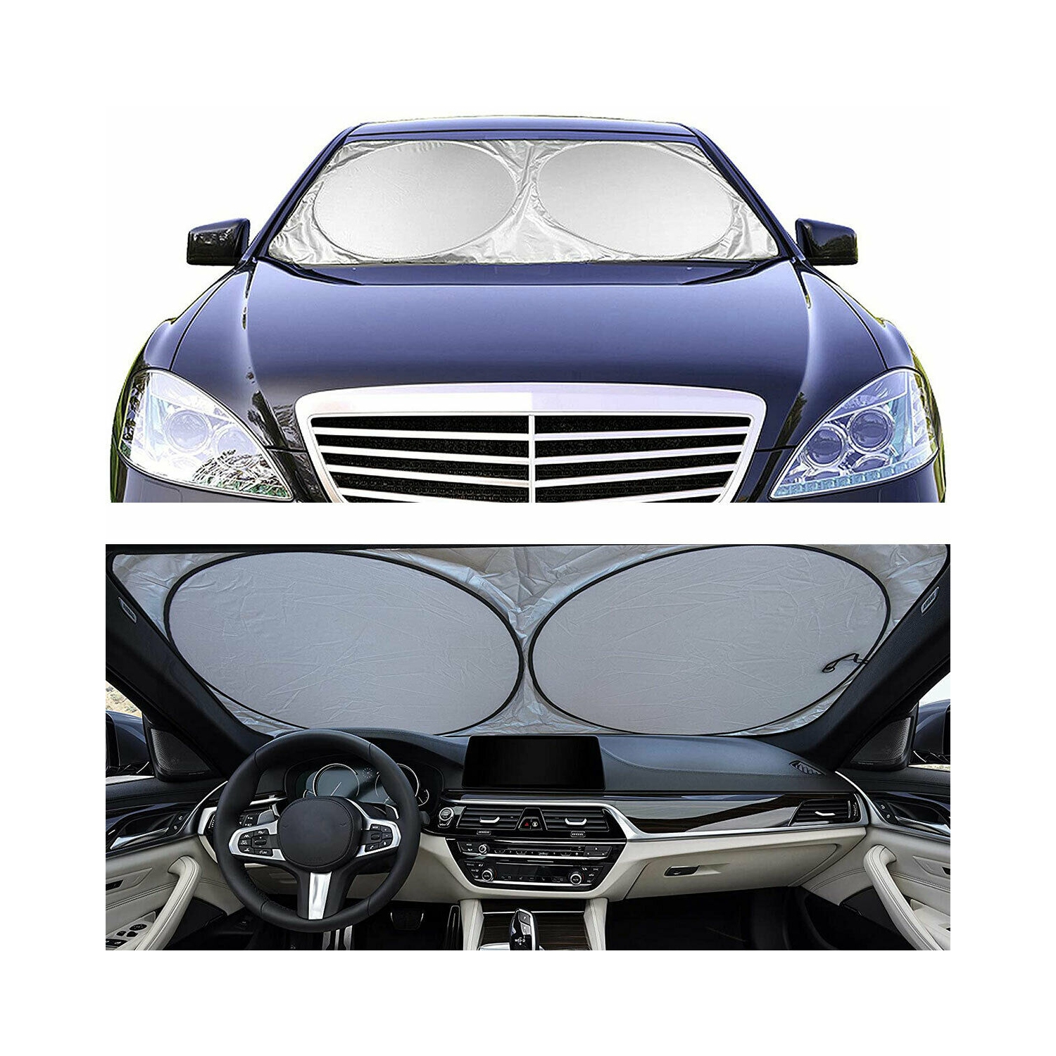 Pare-soleil de pare-soleil pliable pour l'auto bloque les rayons UV et les rayons du soleil de 59 x 31 po