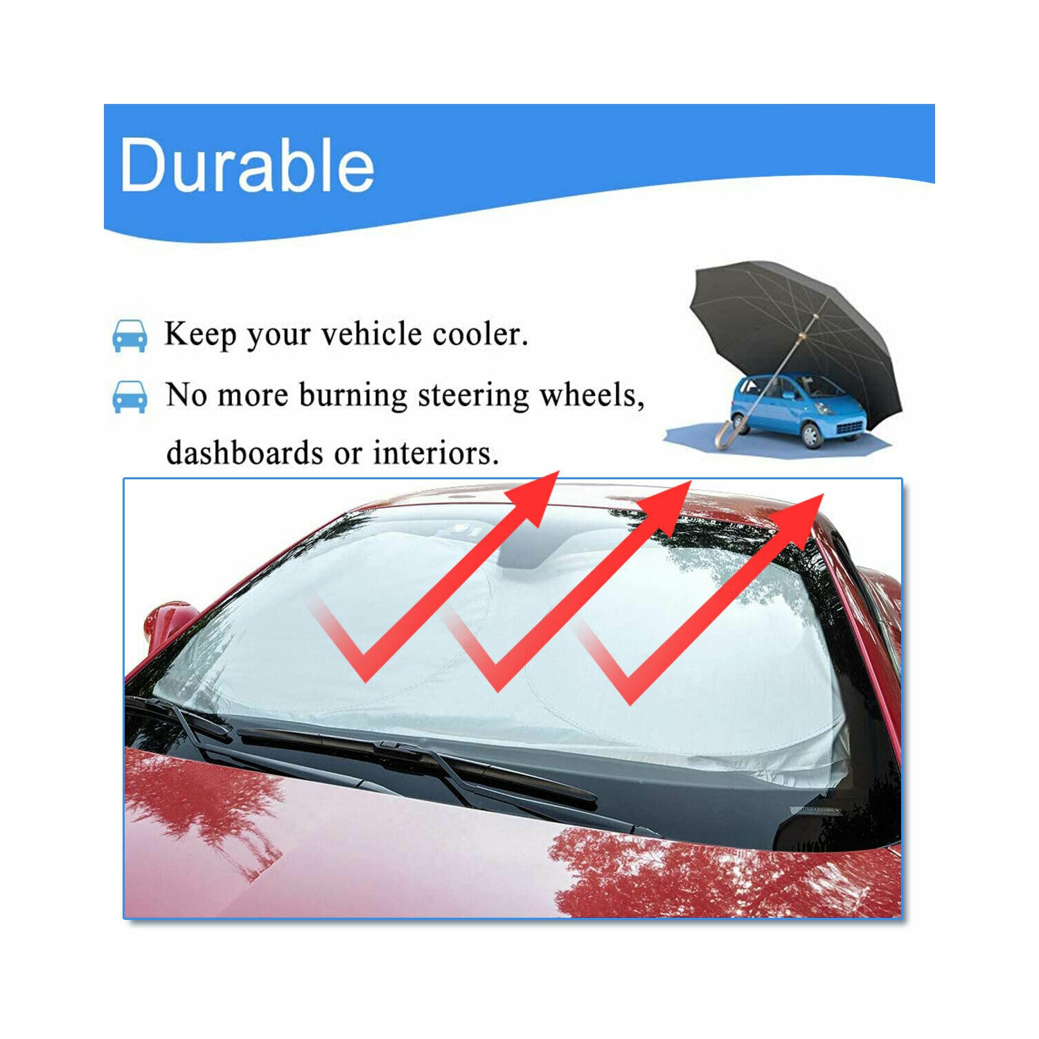 Pare-soleil de pare-soleil pliable pour l'auto bloque les rayons UV et les rayons du soleil de 59 x 31 po