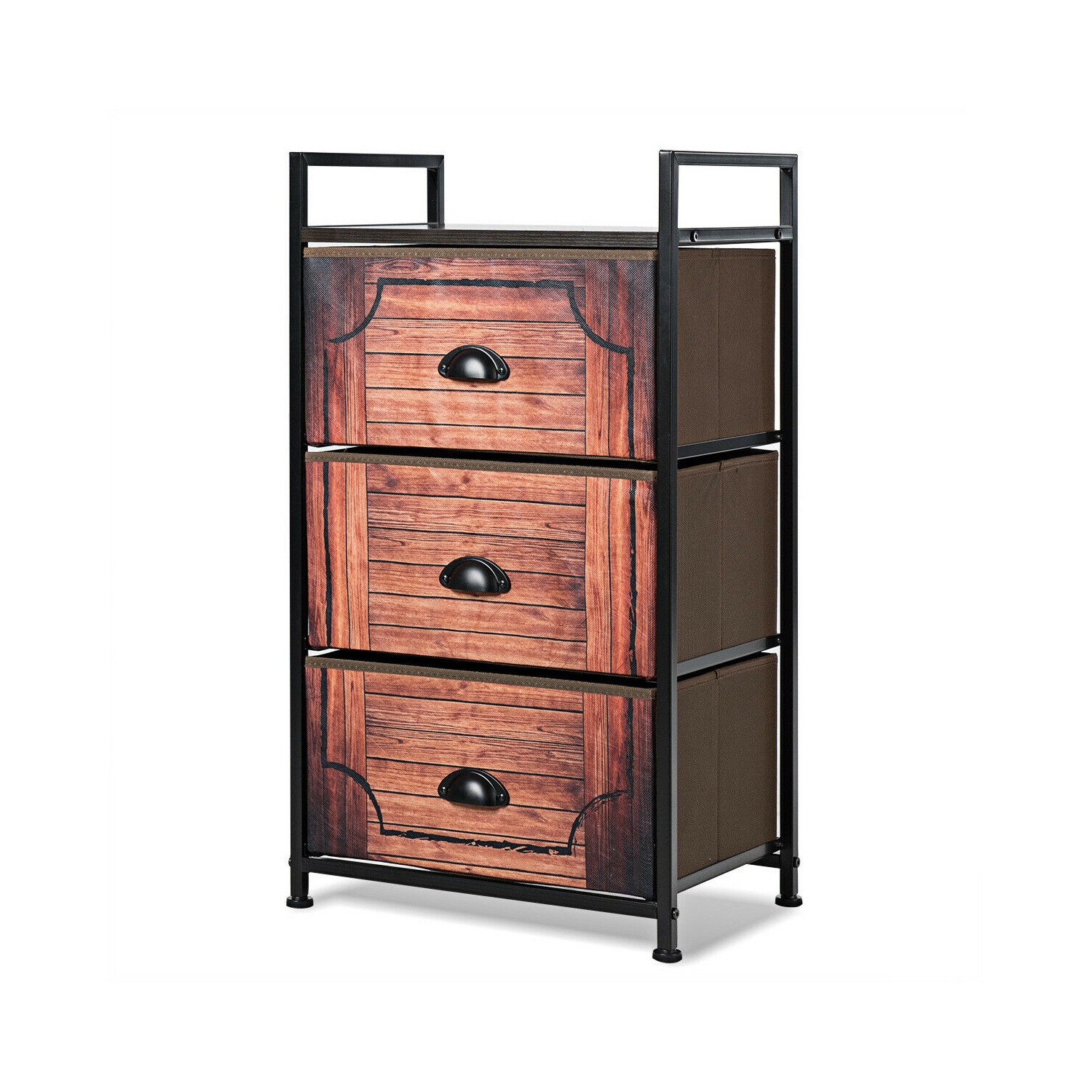 3 Drawer Fabric Dresser Storage Tower Nightstand