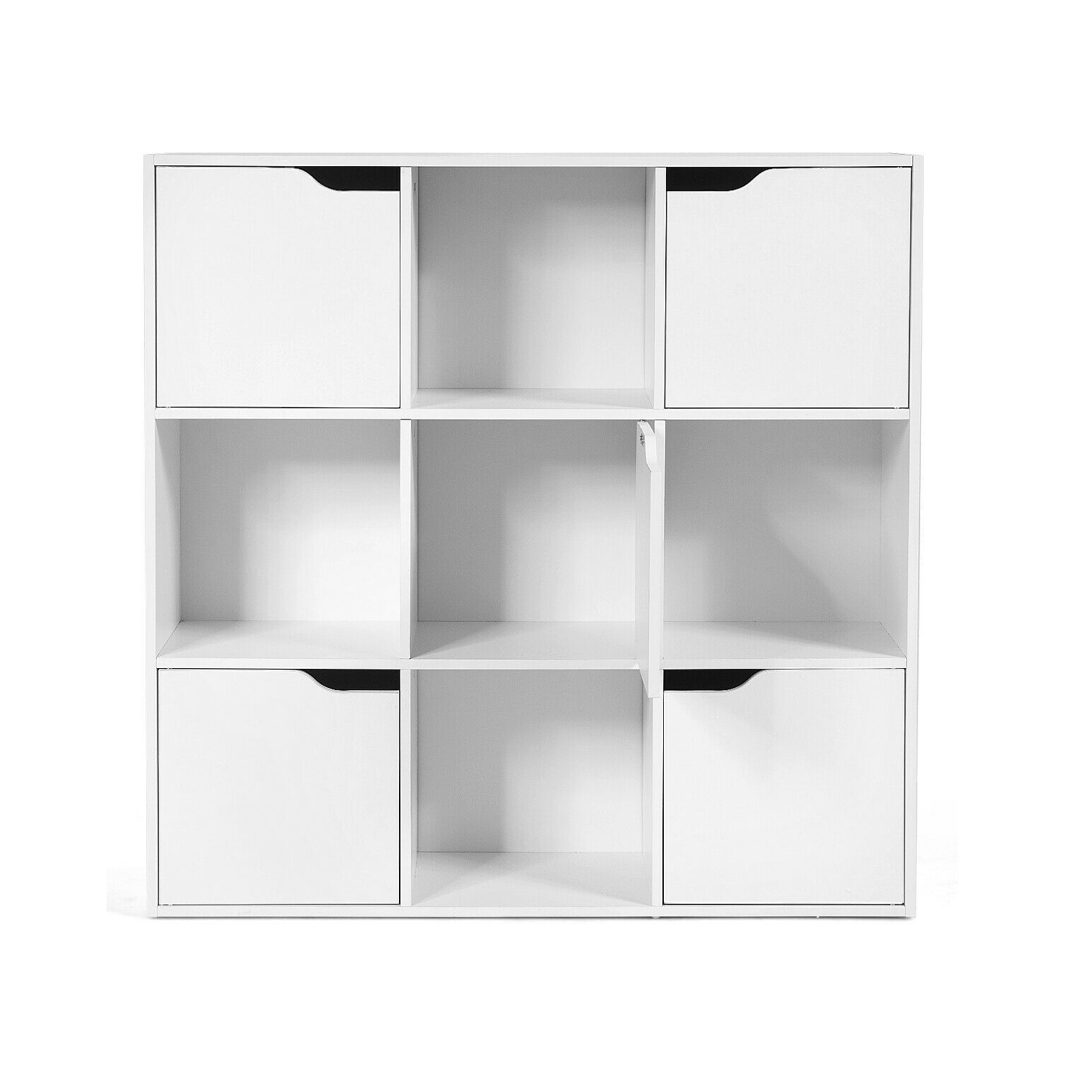 Bibliothèque en bois à 9 cubes tout usage pour le bureau à domicile et le salon