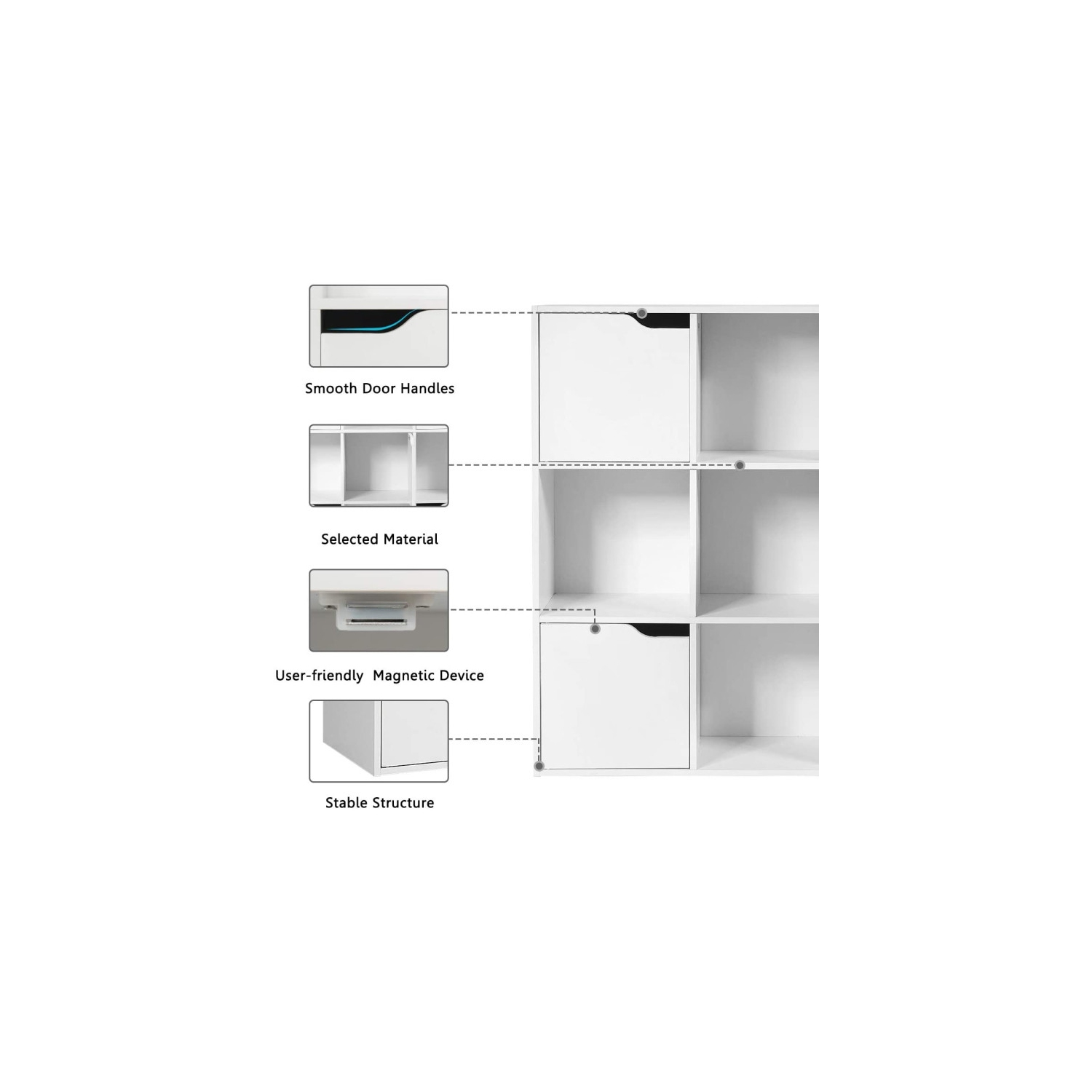 Bibliothèque en bois à 9 cubes tout usage pour le bureau à domicile et le salon