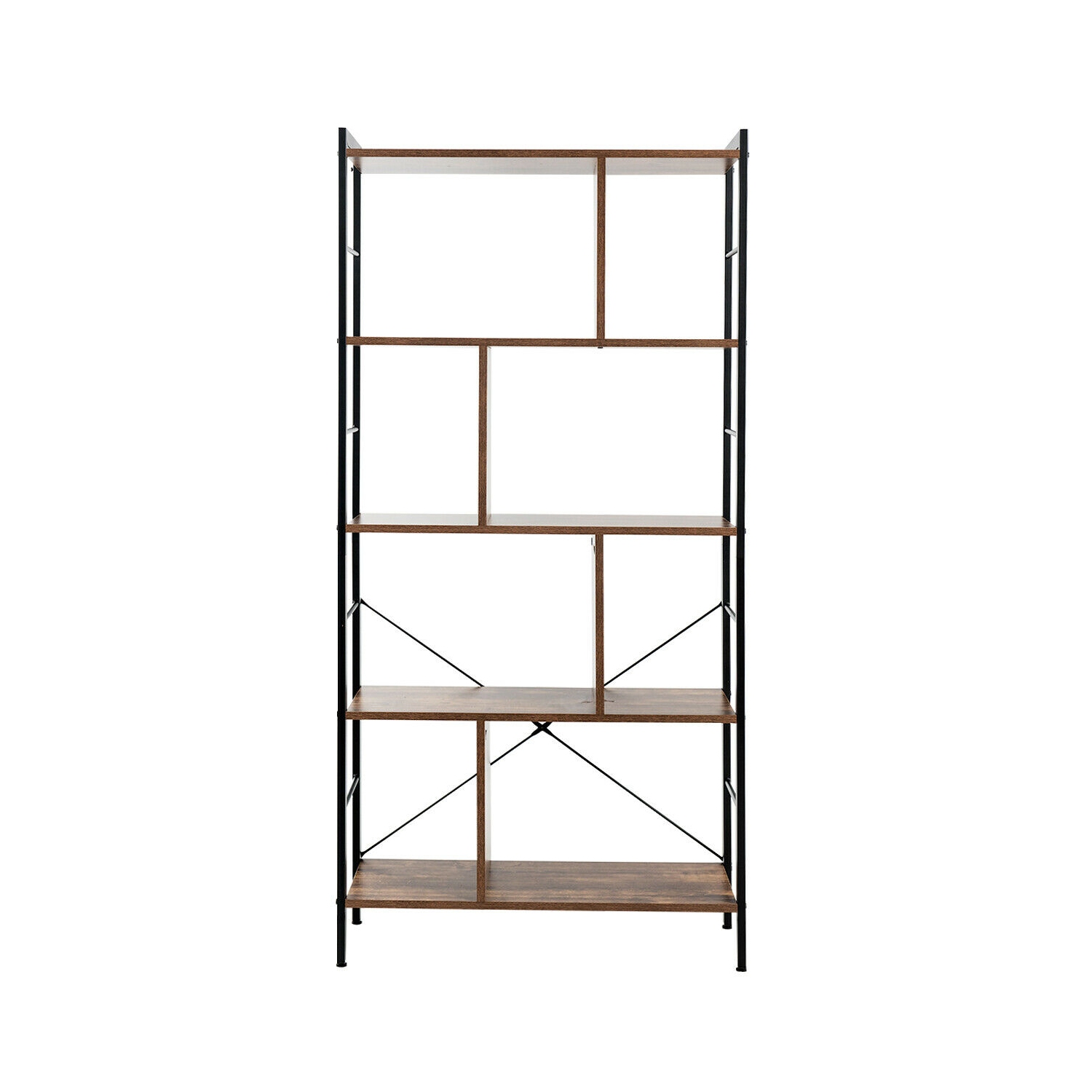 4-Tier Industrial Bookshelf Floor Standing Storage Rack Large Storage