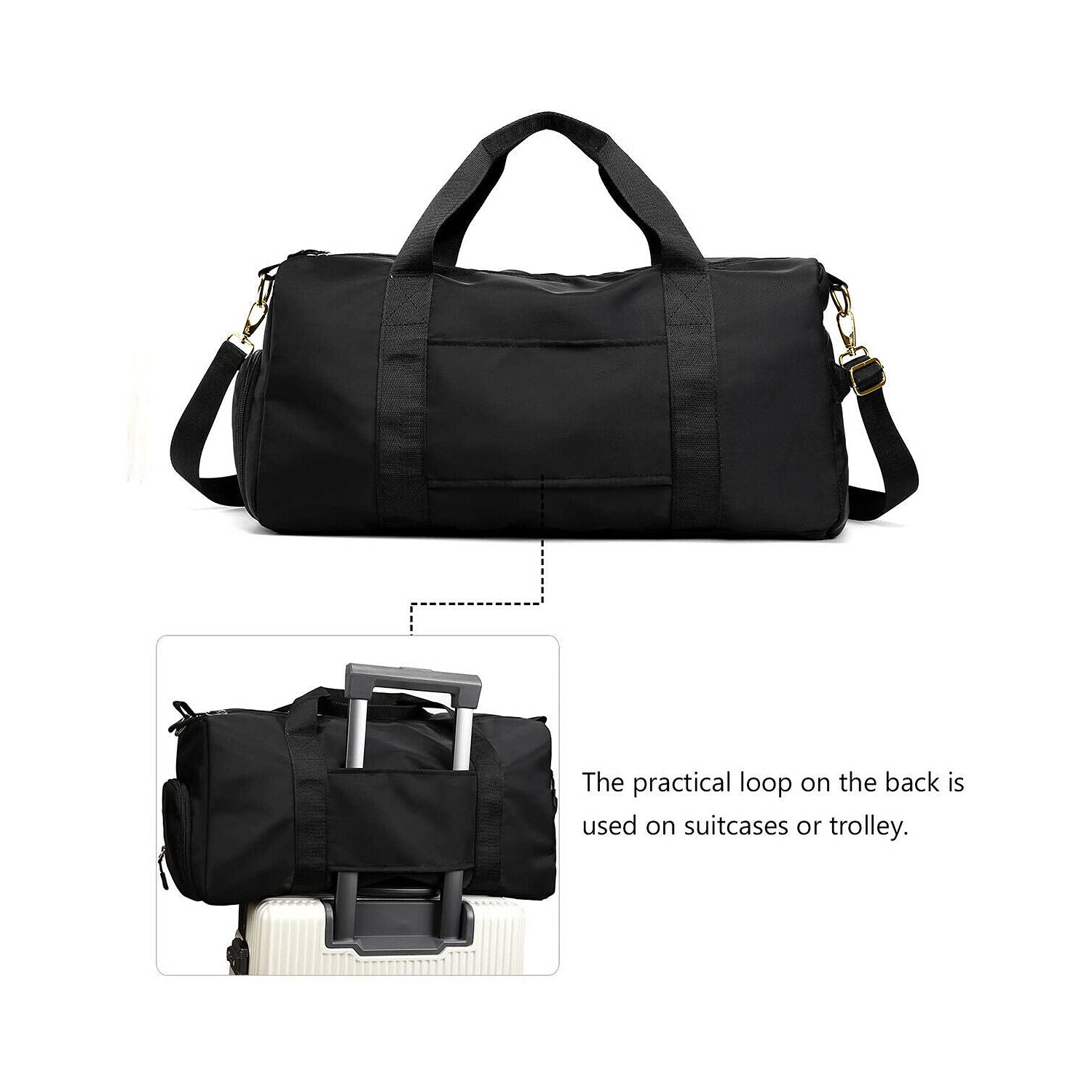 Ensemble 4-EN-1 pour hommes – Sac polochon de sport 34 L + casquette de natation + lunettes + Trunks