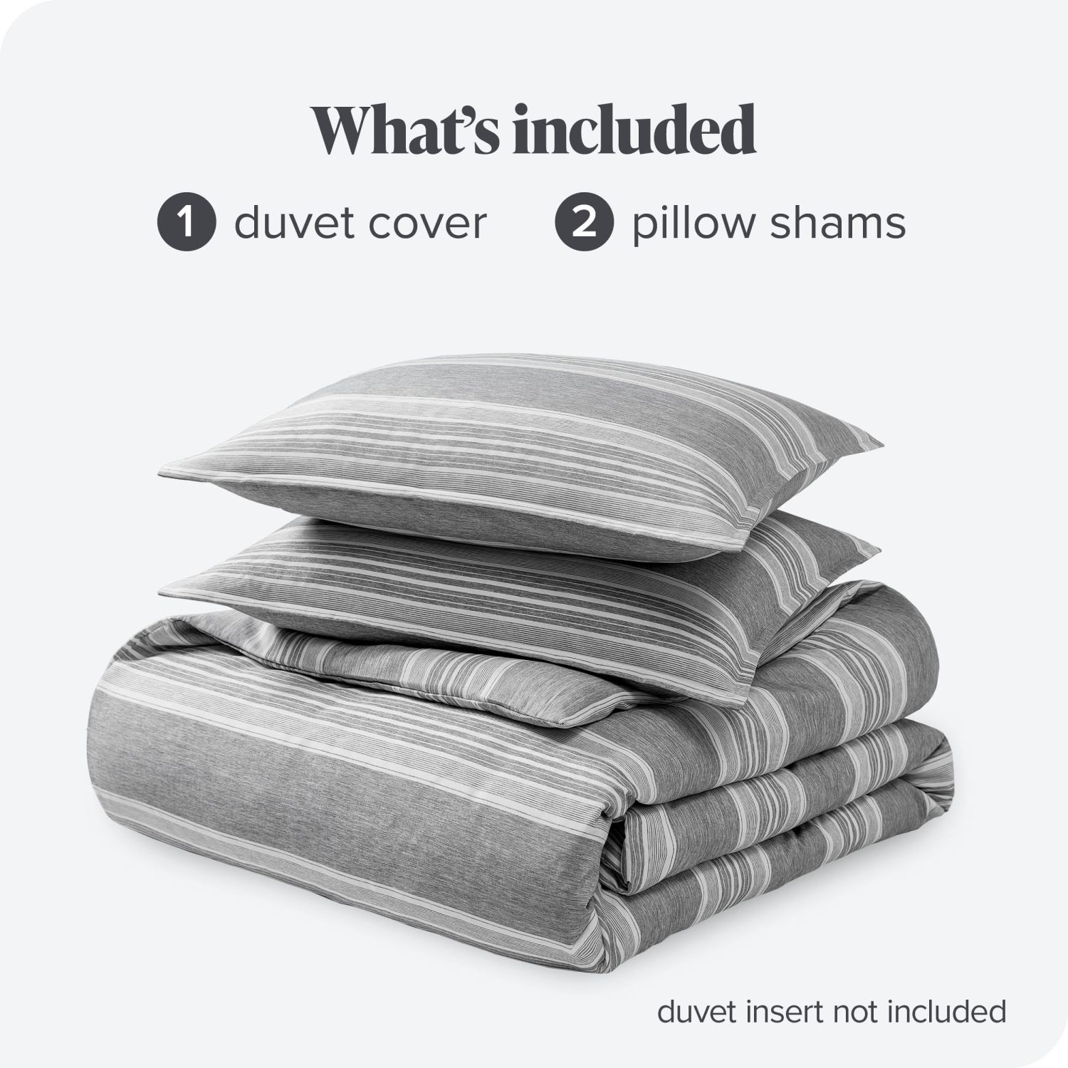 Bare Home Duvet Cover and Sham Set - Premium 1800 Ultra-Soft Brushed Microfiber - Hypoallergenic, Easy Care, Wrinkle Resistant - Stripe - Heather