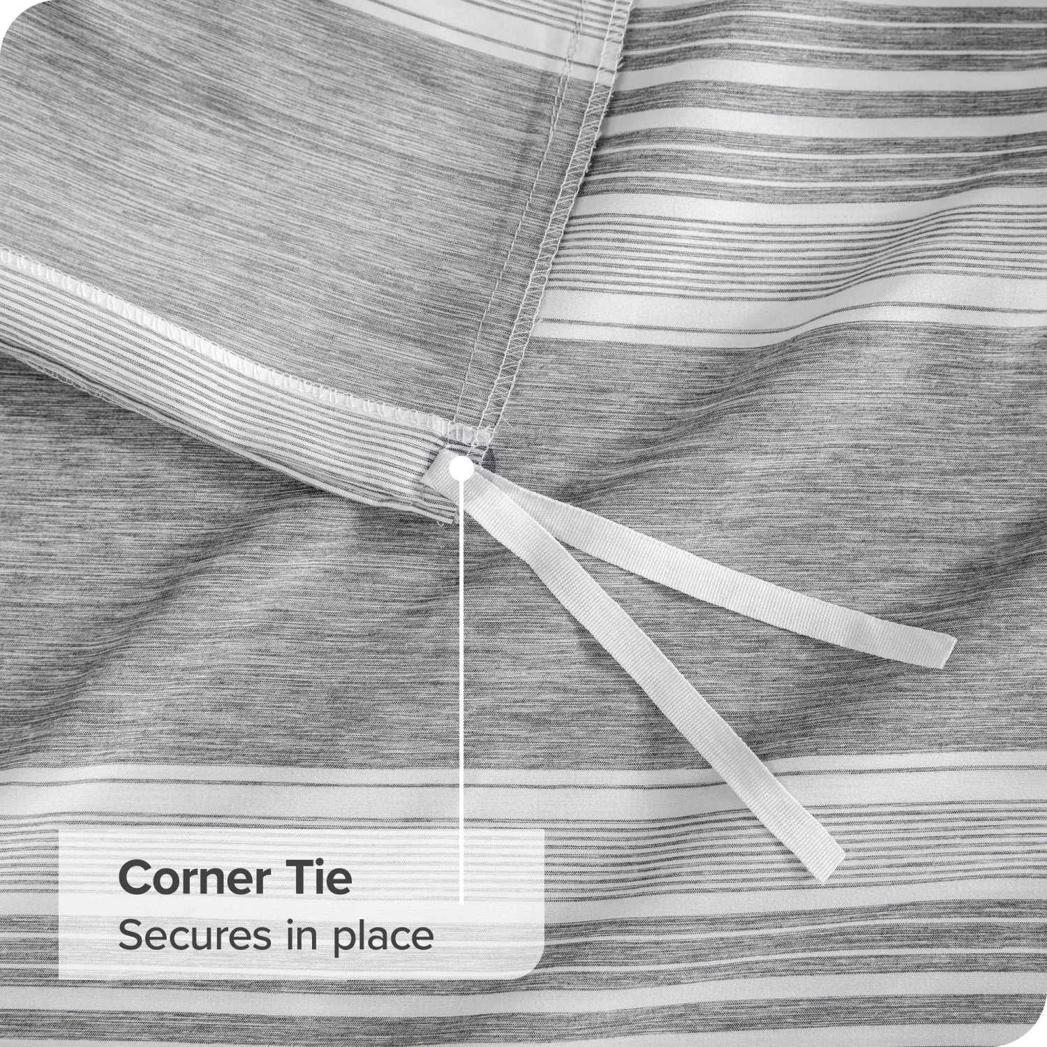 Bare Home Duvet Cover and Sham Set - Premium 1800 Ultra-Soft Brushed Microfiber - Hypoallergenic, Easy Care, Wrinkle Resistant - Stripe - Heather