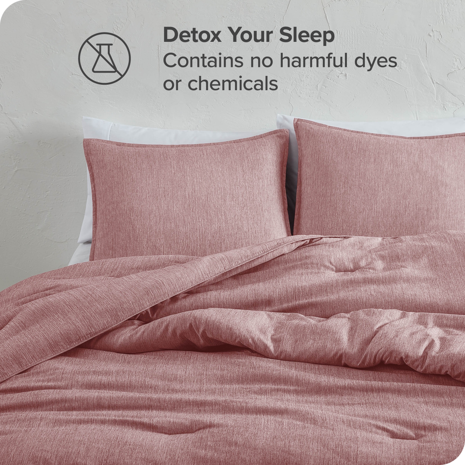 ENS. Édredon Bare Home - duvet d'oie - Ultra-doux - Hypoallergénique - chaleur toutes saisons - palissandre chiné, lit simple/jumeau TG