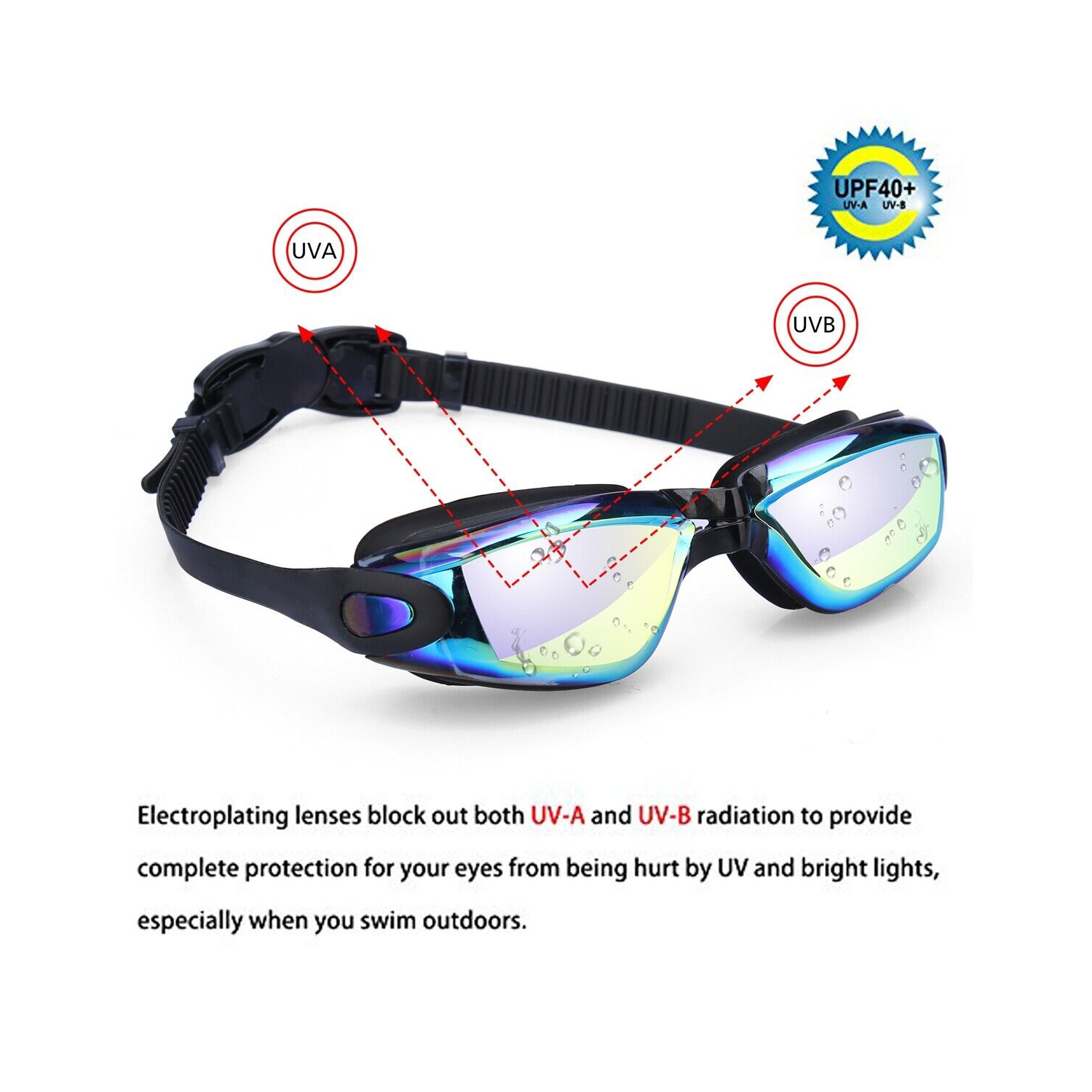 Lunettes de natation Triathlon antibuée et protection UV pour hommes adultes femmes jeunes CA