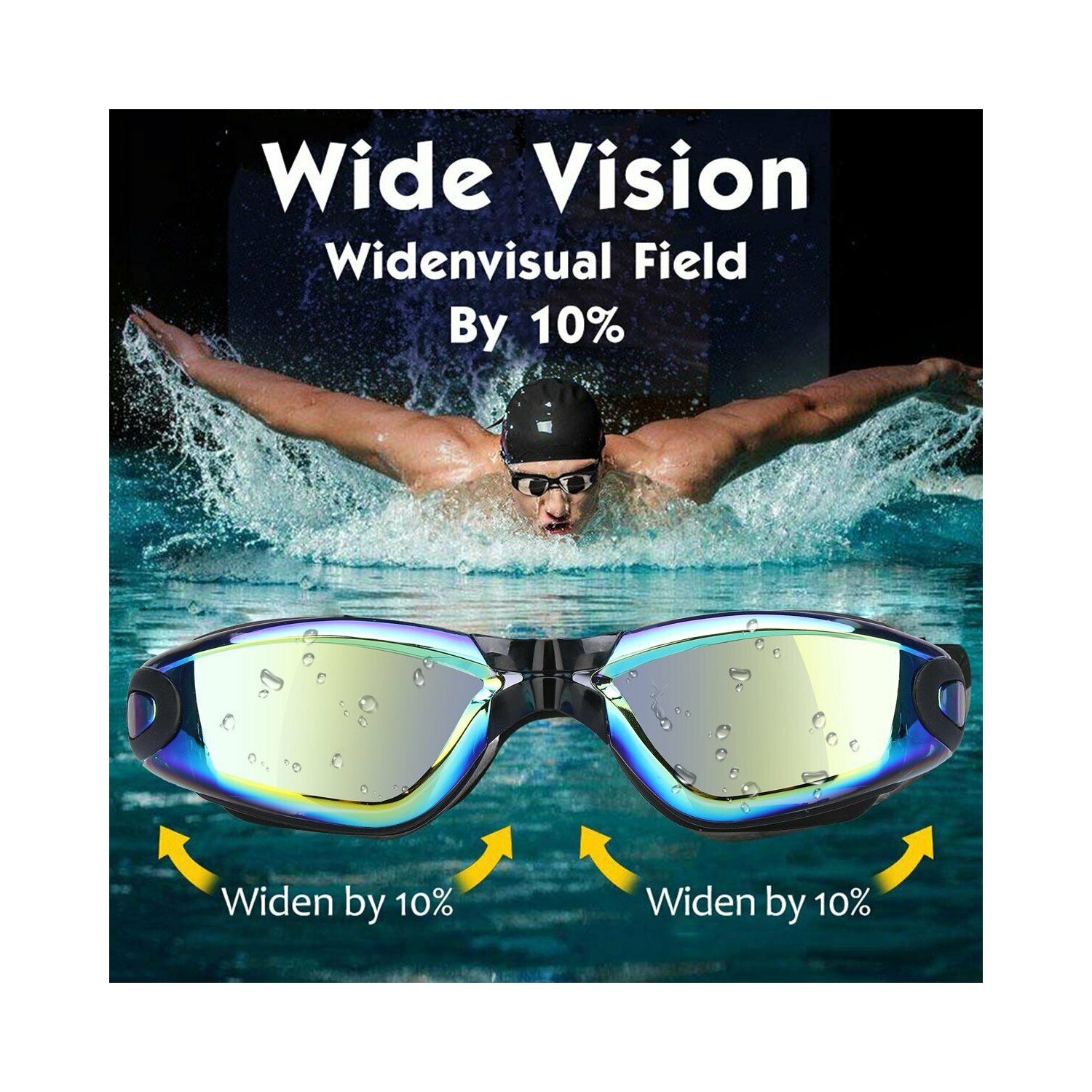 Lunettes de natation Triathlon antibuée et protection UV pour hommes adultes femmes jeunes CA