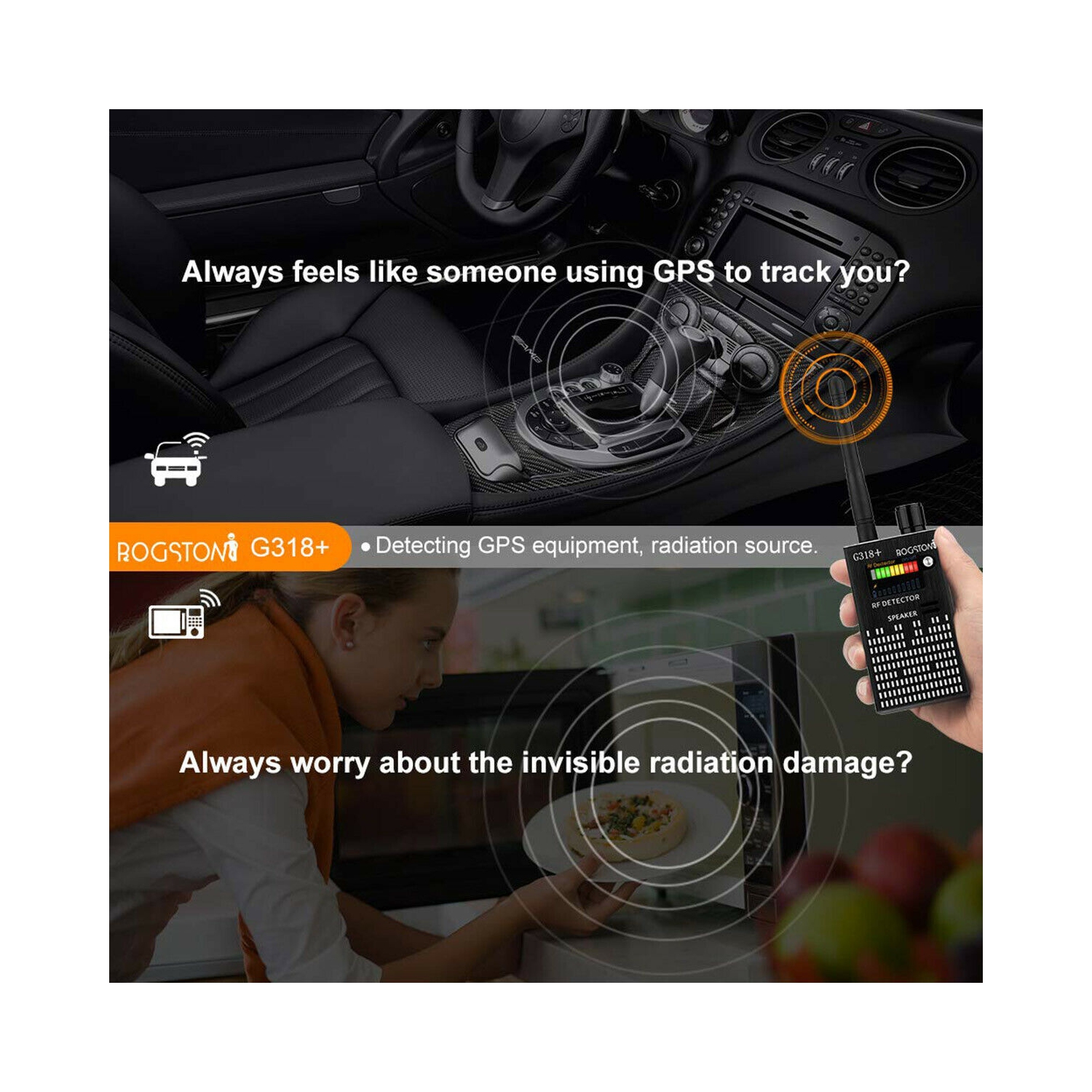 Détecteur de signal RF détecteur d'insectes appareil anti-espion appareil GSM Audio Bug Finder GPS Scan CA