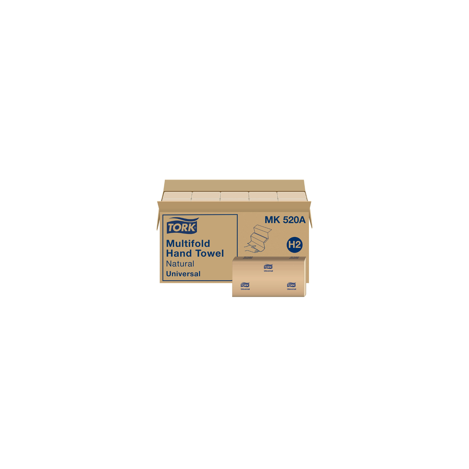 Tork Universal MK520A Multifold Paper Hand Towel, 1-Ply , 9.5" Width x 9.13" Length, Natural,