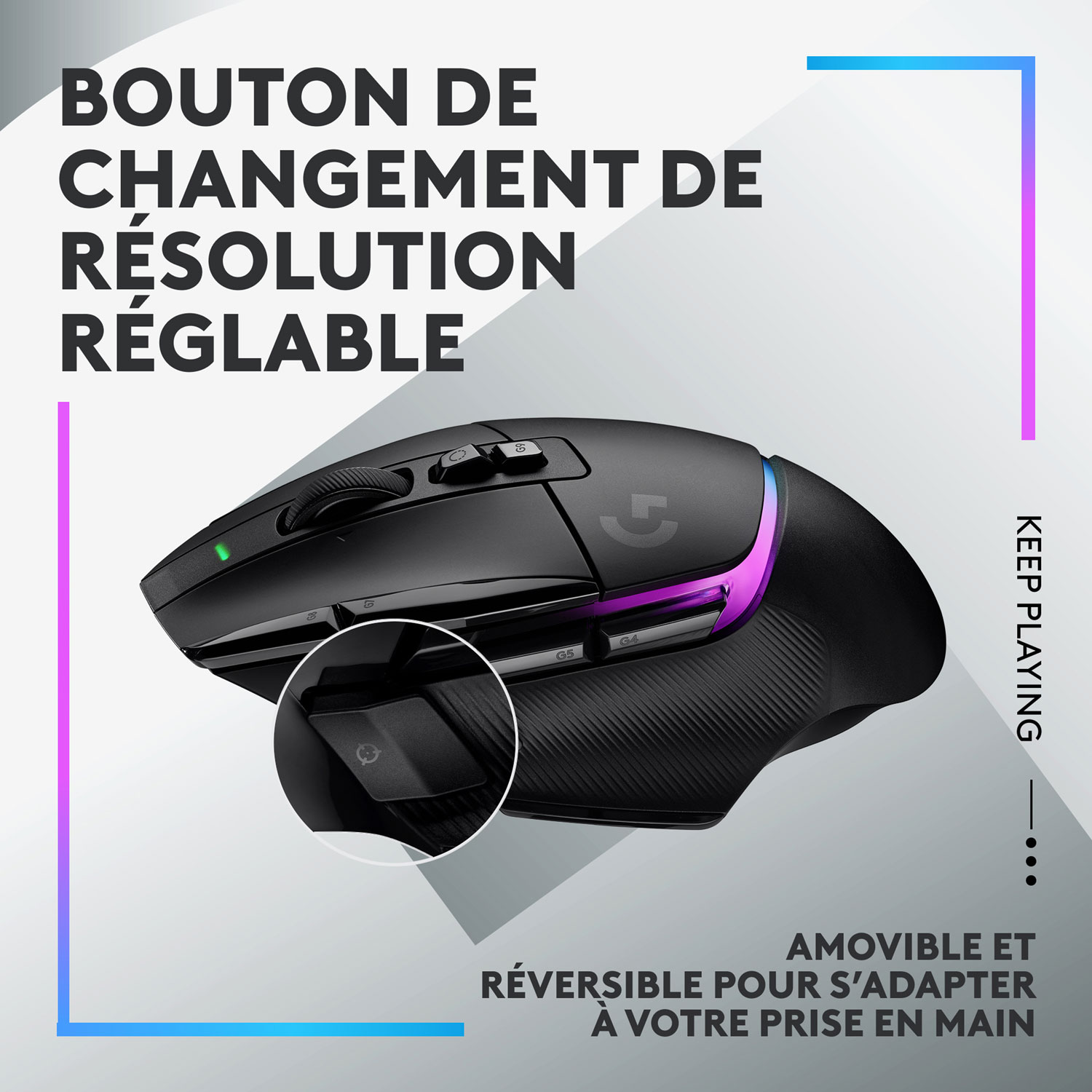 Souris de jeu optique sans fil de 25 000 ppp G502 X PLUS de Logitech - Noir