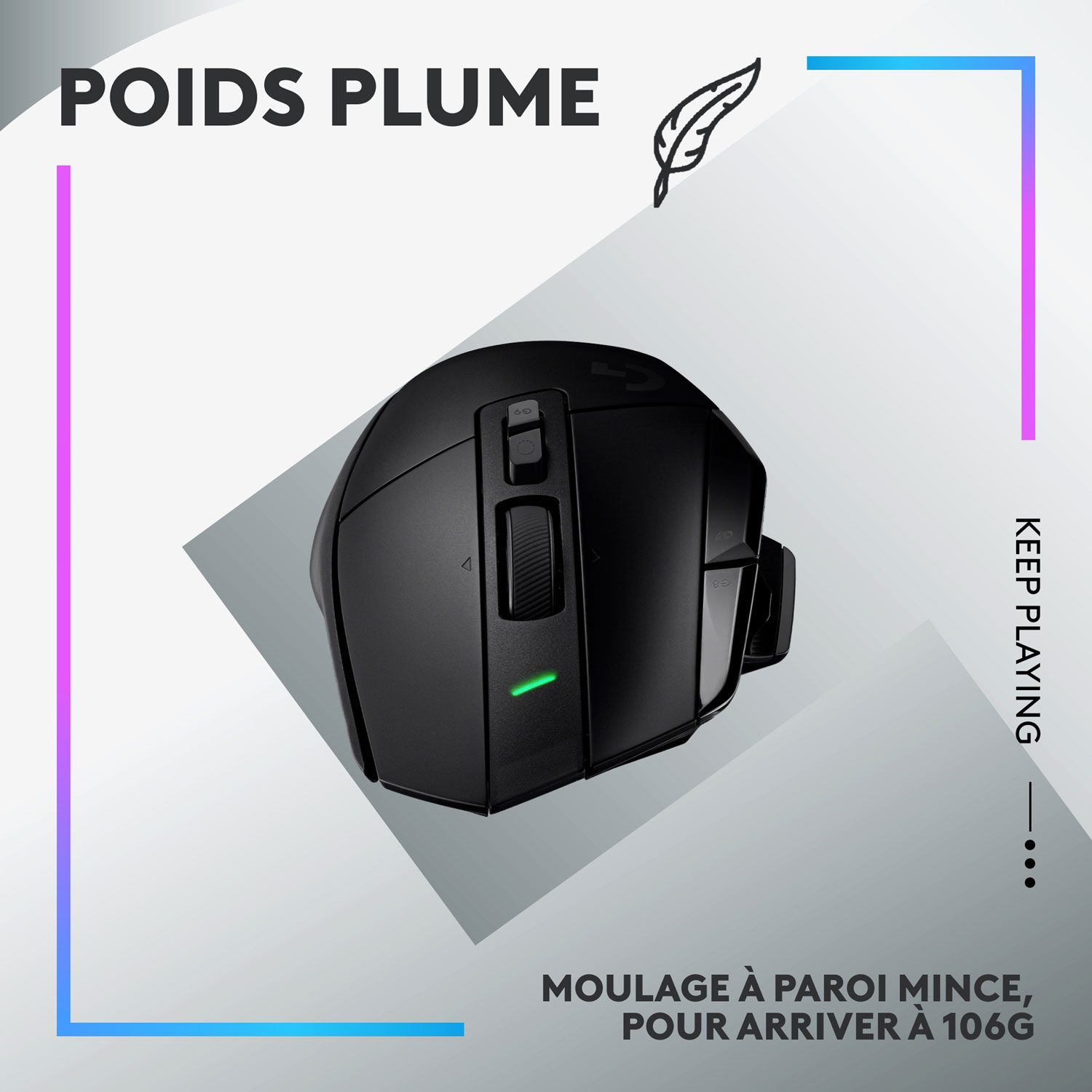 Souris de jeu optique sans fil de 25 000 ppp G502 X PLUS de Logitech - Noir