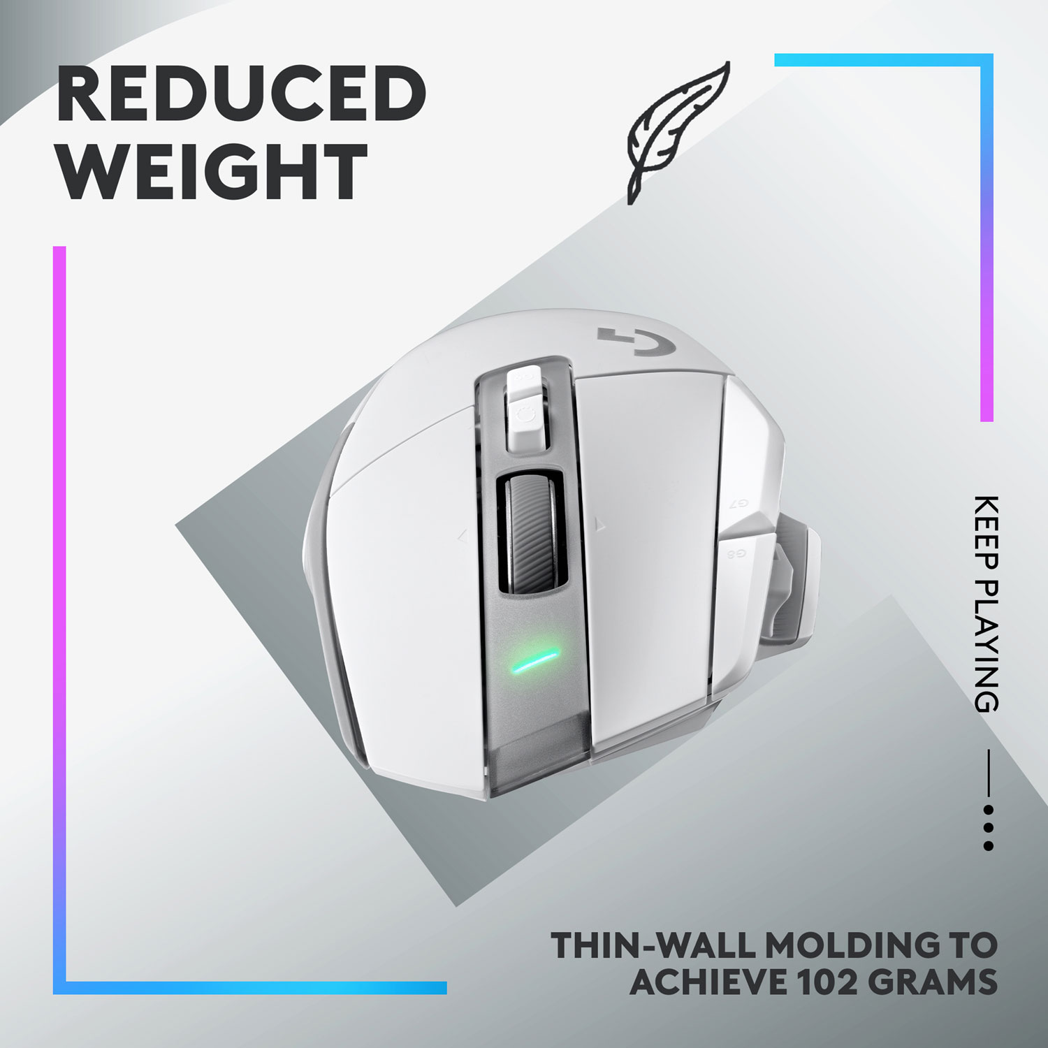 Logitech G502 X LIGHTSPEED 25000 DPI Wireless Optical Gaming Mouse - White