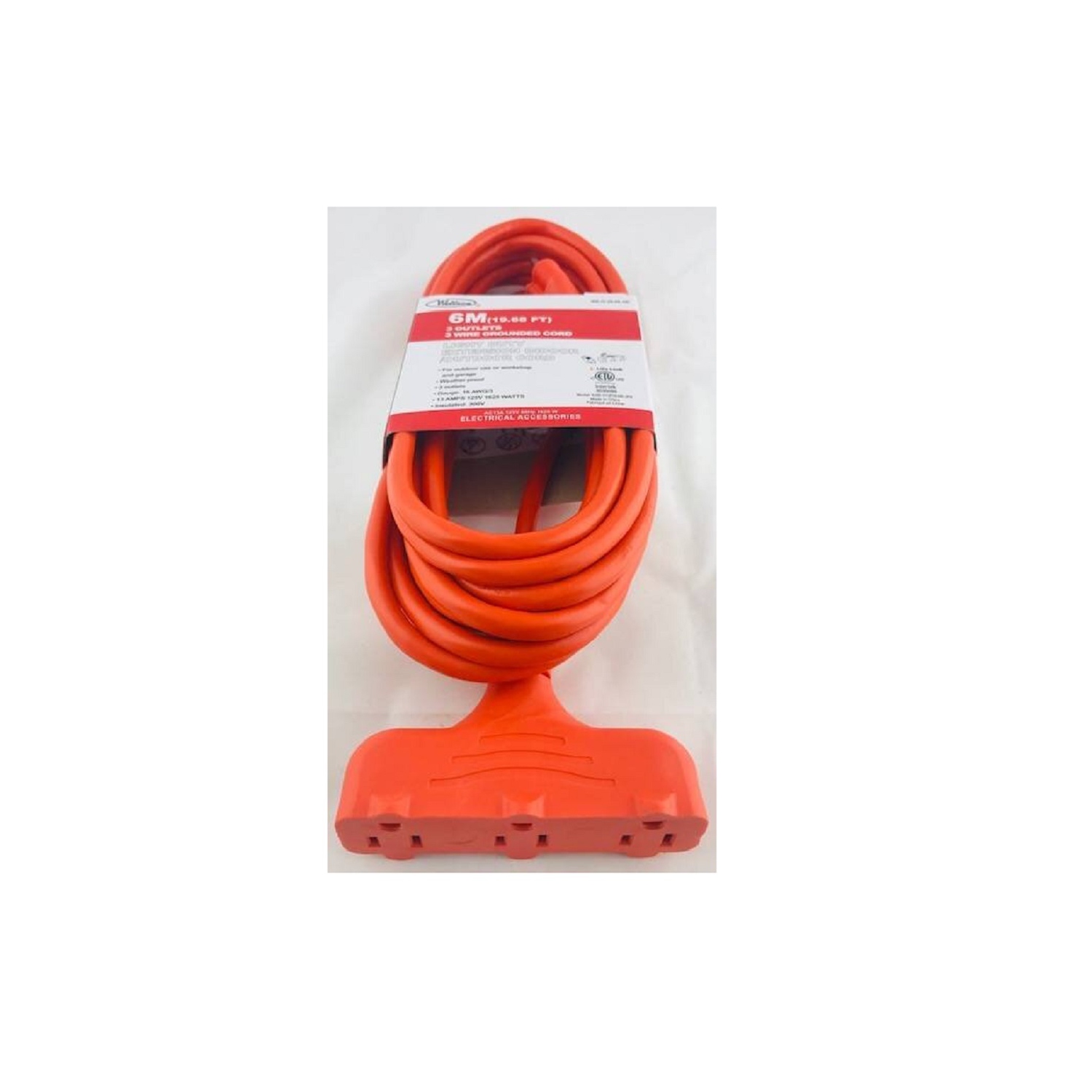 Wellson 6m Elect Ext Cord With 3 Outlets